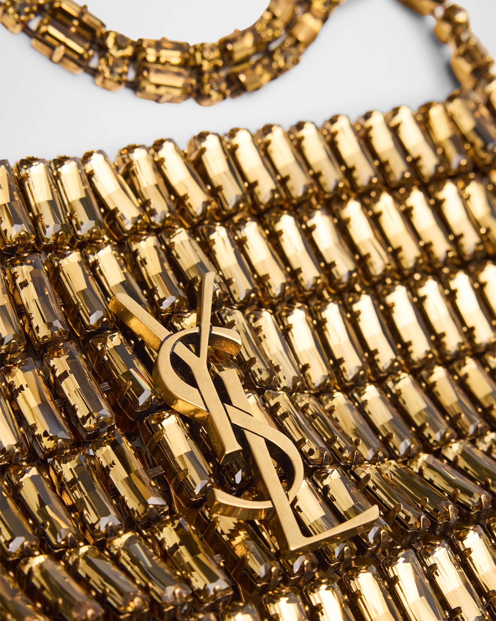 Mini YSL Evening Shoulder Bag in Beaded Brass 