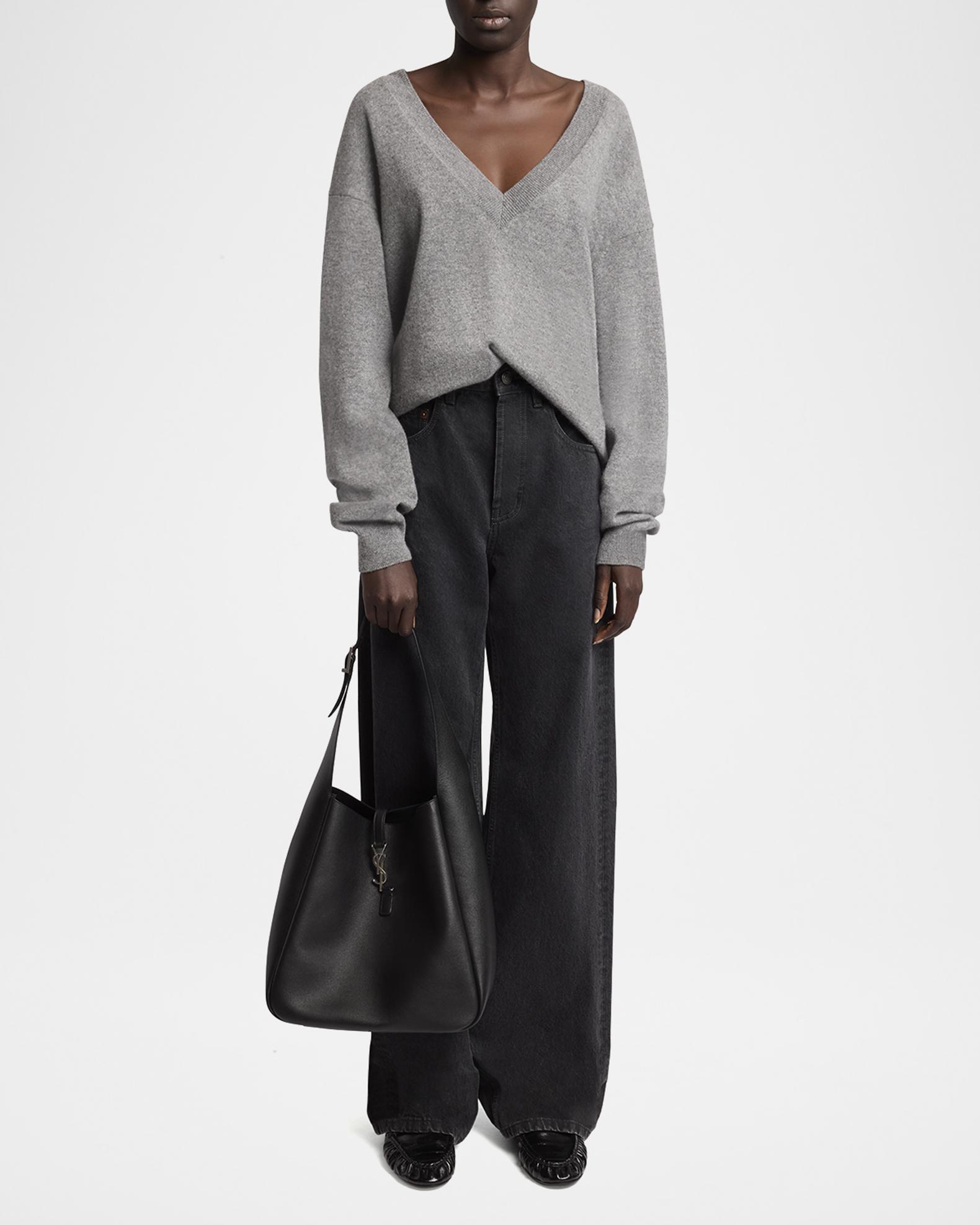 Saint Laurent Le 5 A 7 Large Shoulder Bag in Smooth Leather