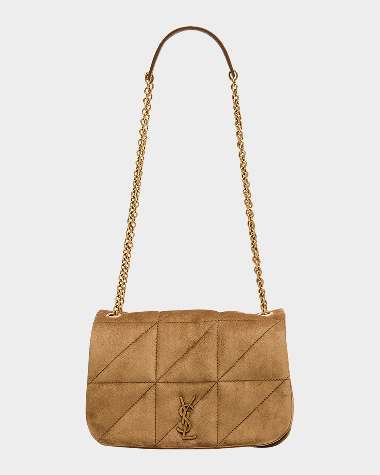 Jamie 4.3 Mini YSL Chain Shoulder Bag in Quilted Suede  0