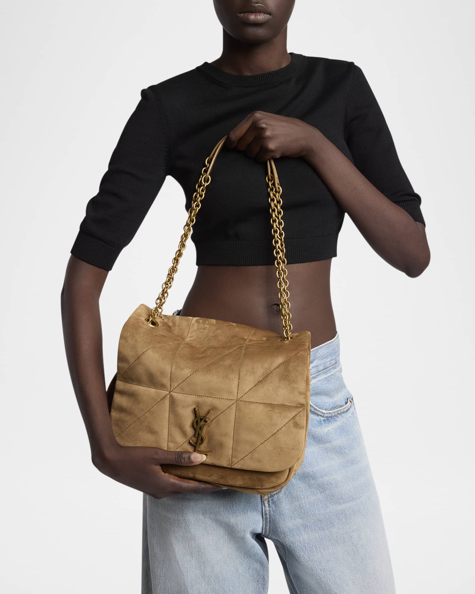 Jamie 4.3 Medium Quilted Suede Shoulder Bag 1
