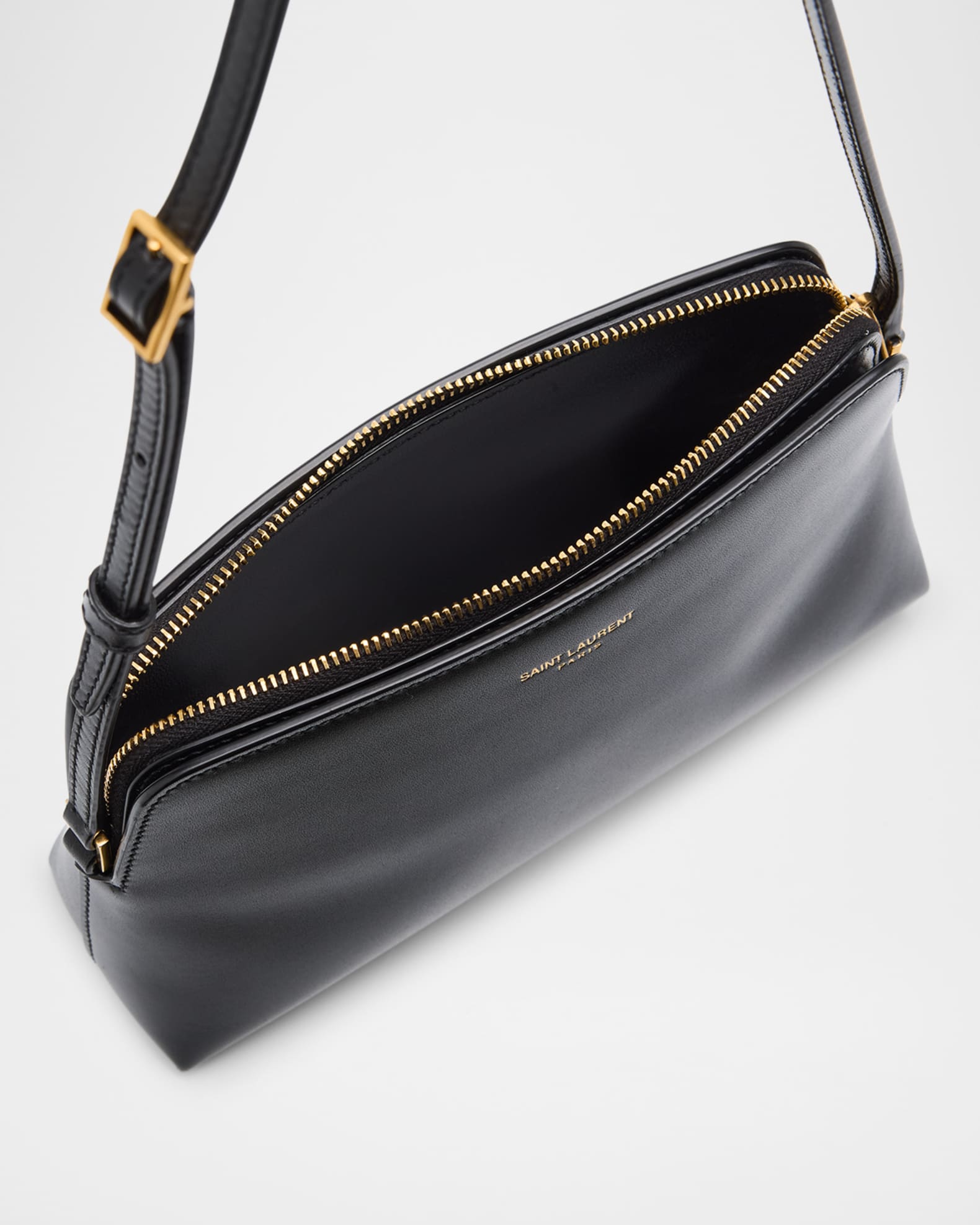 Saint Laurent Mini Pouch on Strap Shoulder Bag in Leather