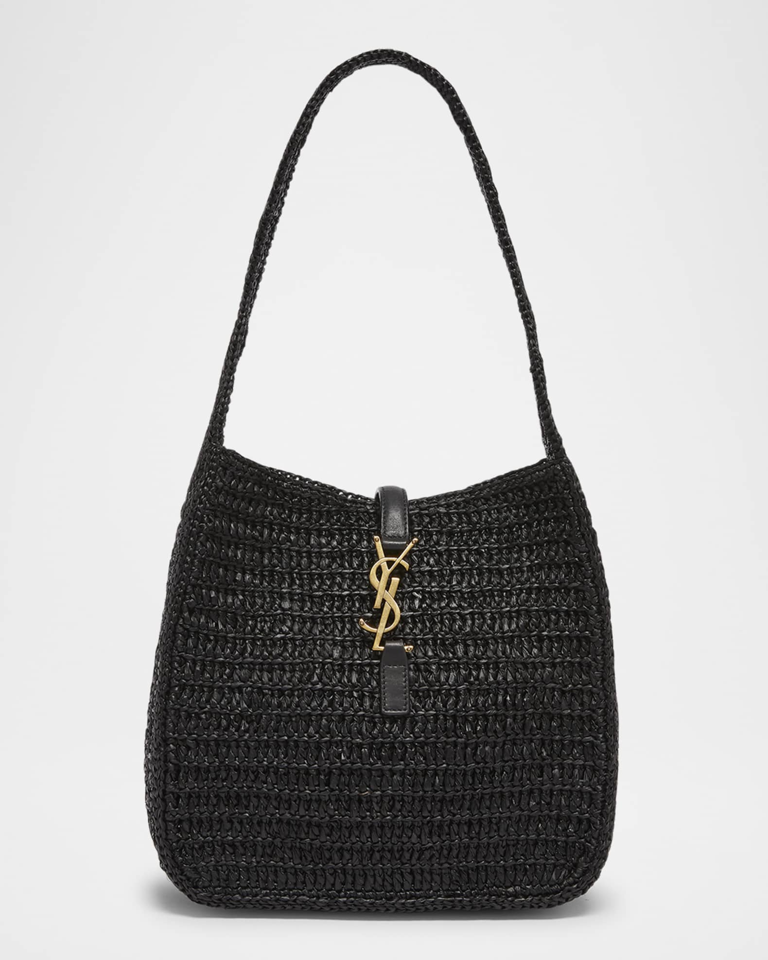 Le 5 A 7 Small YSL Hobo Bag in Raffia  0