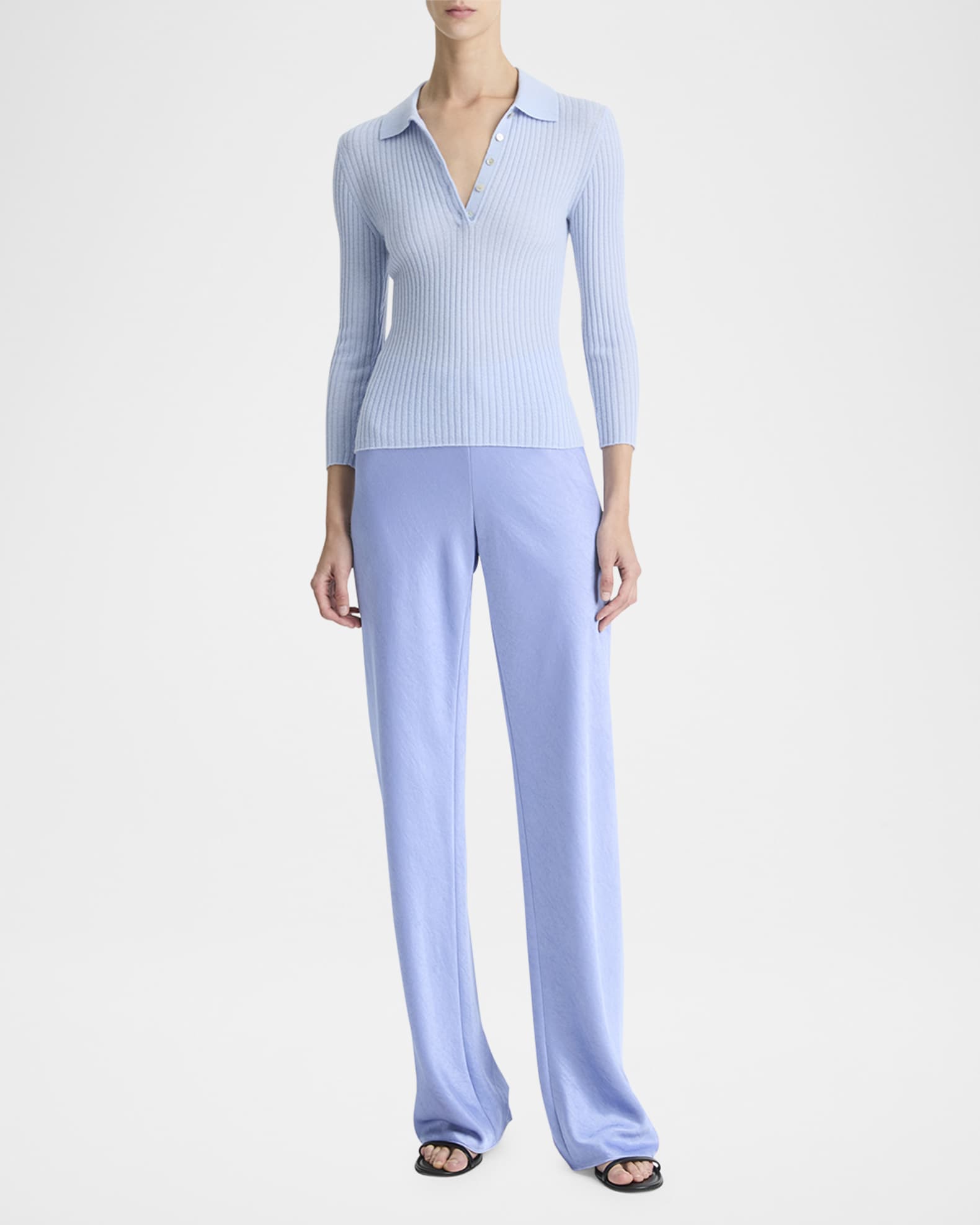 Mulberry Silk-Blend Polo Top 1