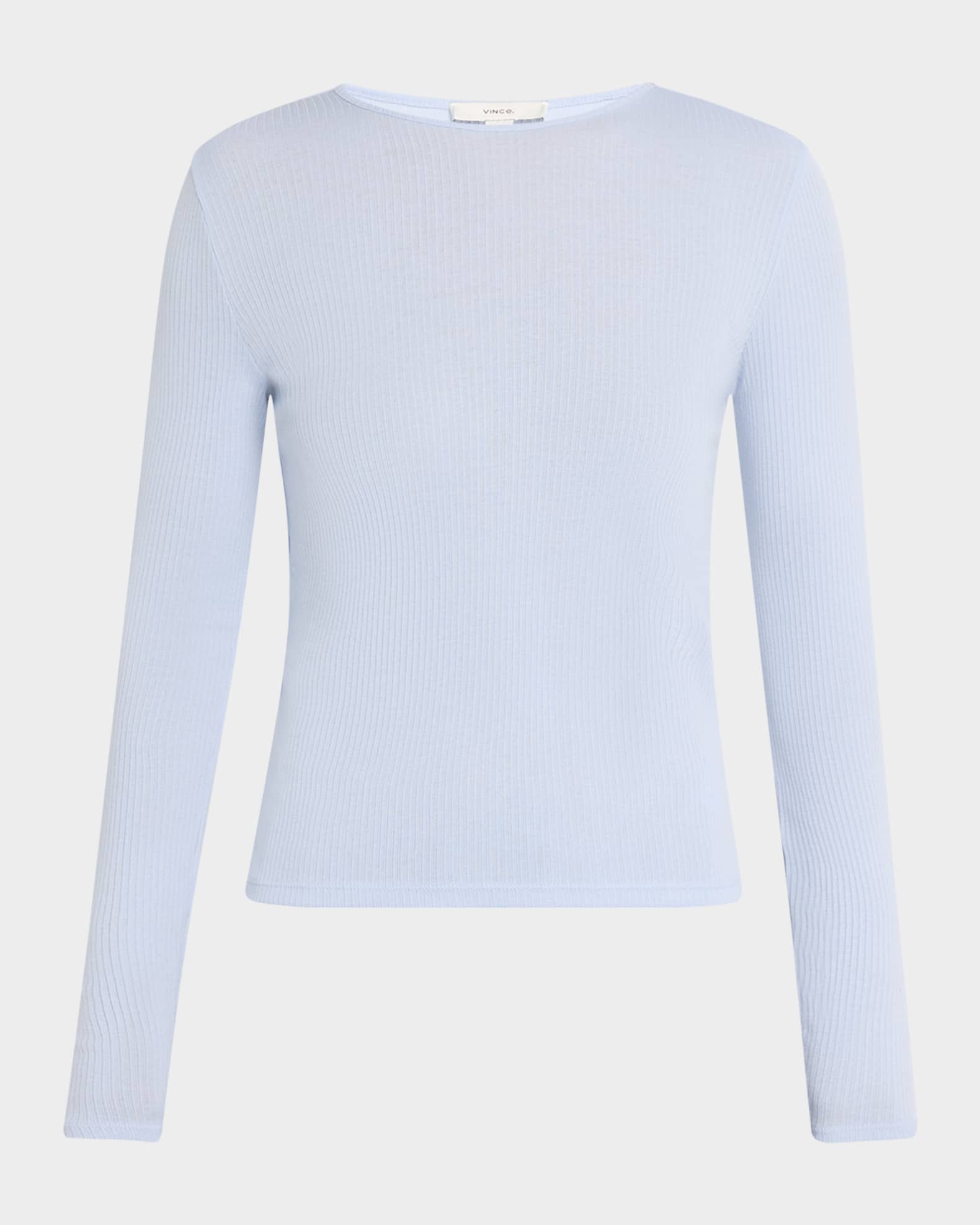 Ribbed Long-Sleeve Crewneck Top 0