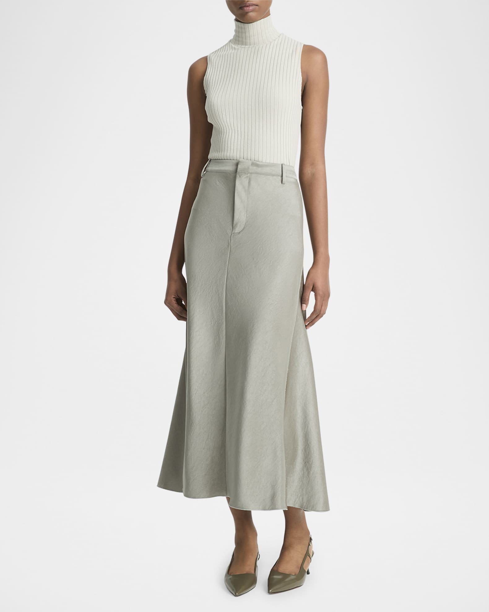 Ribbed Sleeveless Turtleneck Top 1