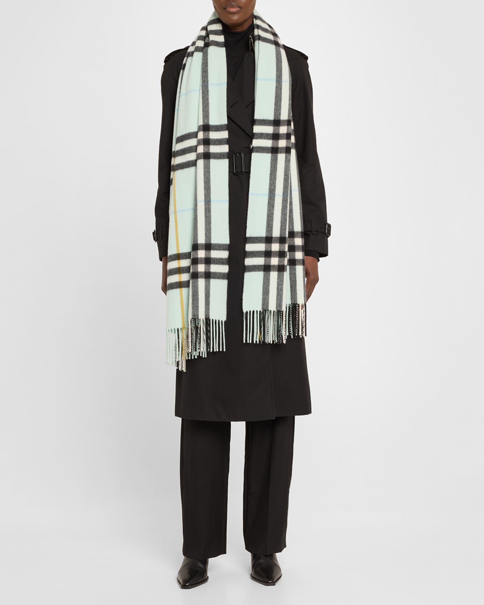 Check-Print Cashmere Scarf 1