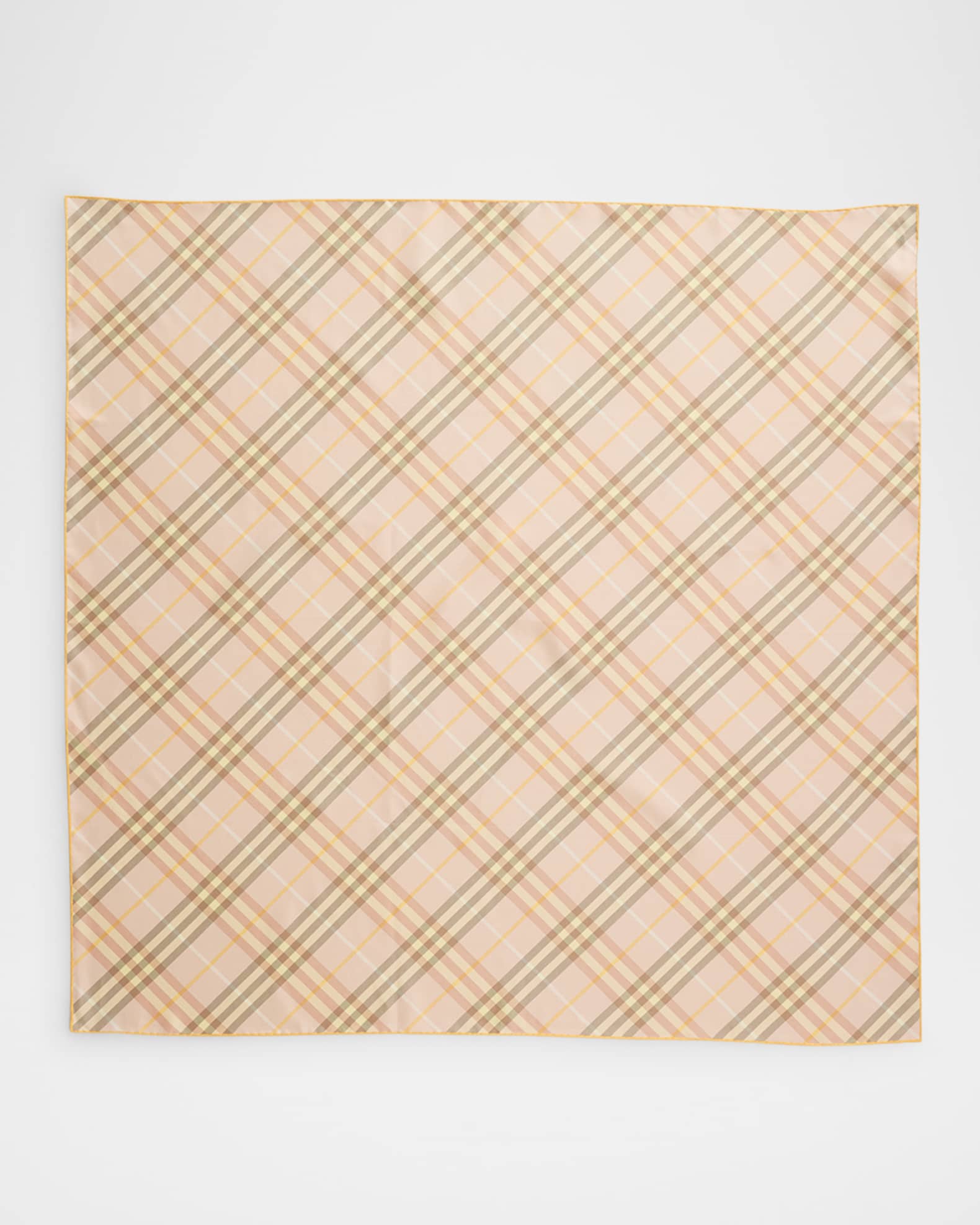 Check-Print Silk Scarf  0