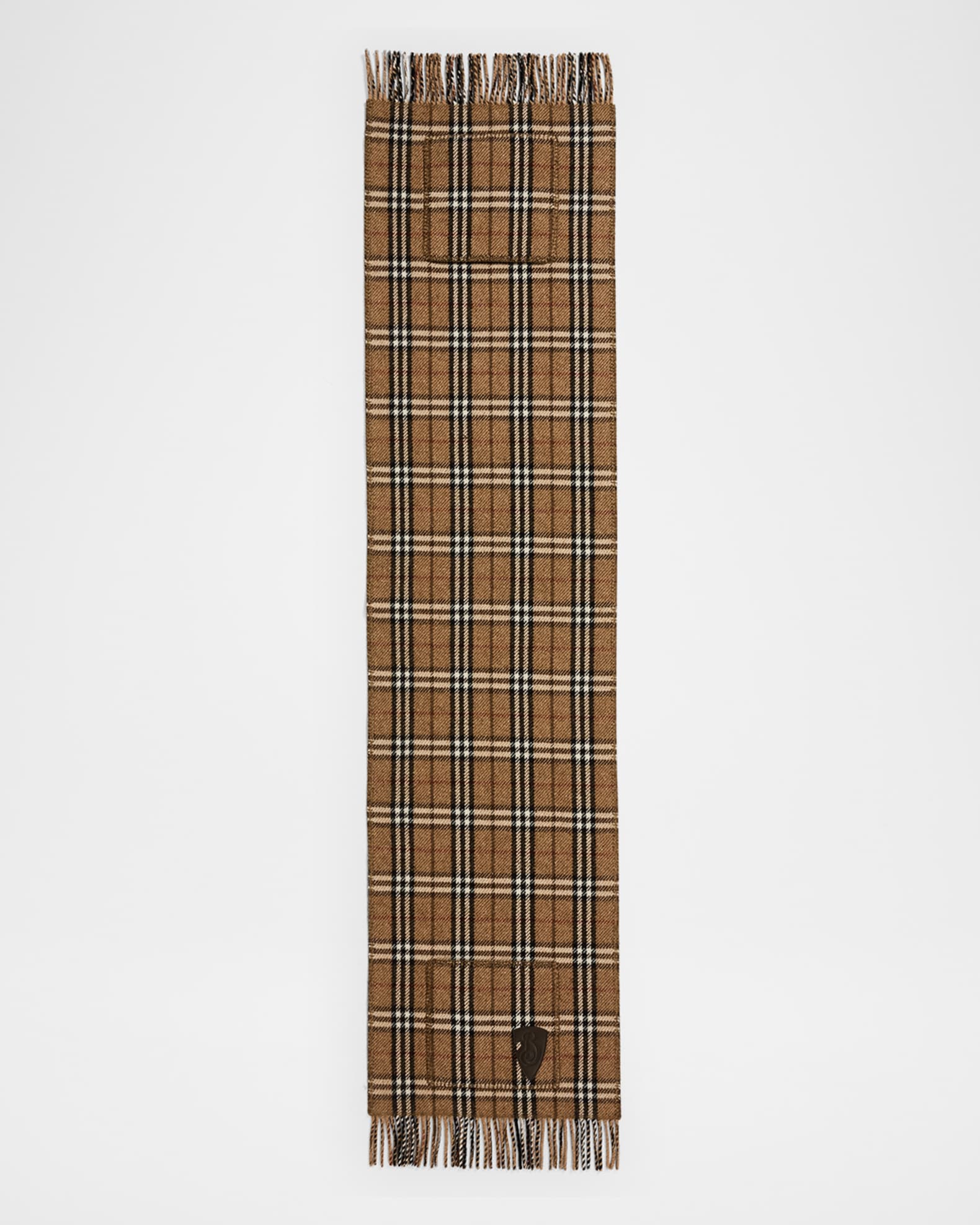 Houndstooth/Check-Print Reversible Cashmere Blend Scarf 0