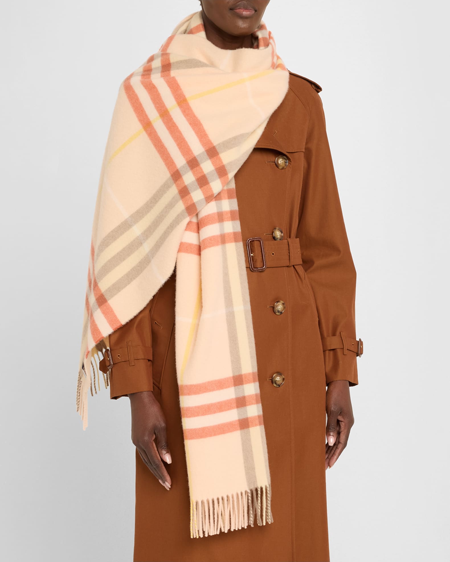 【BURBERRY】MU 210x45 GIANT CHECK WOOL SCARF Burberry Giant Check-Print Wool Scarf | Neiman Marcus