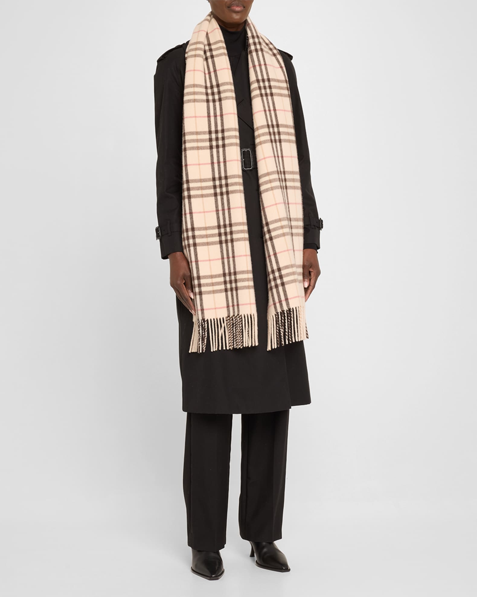 Lola Check-Print Cashmere Scarf 1