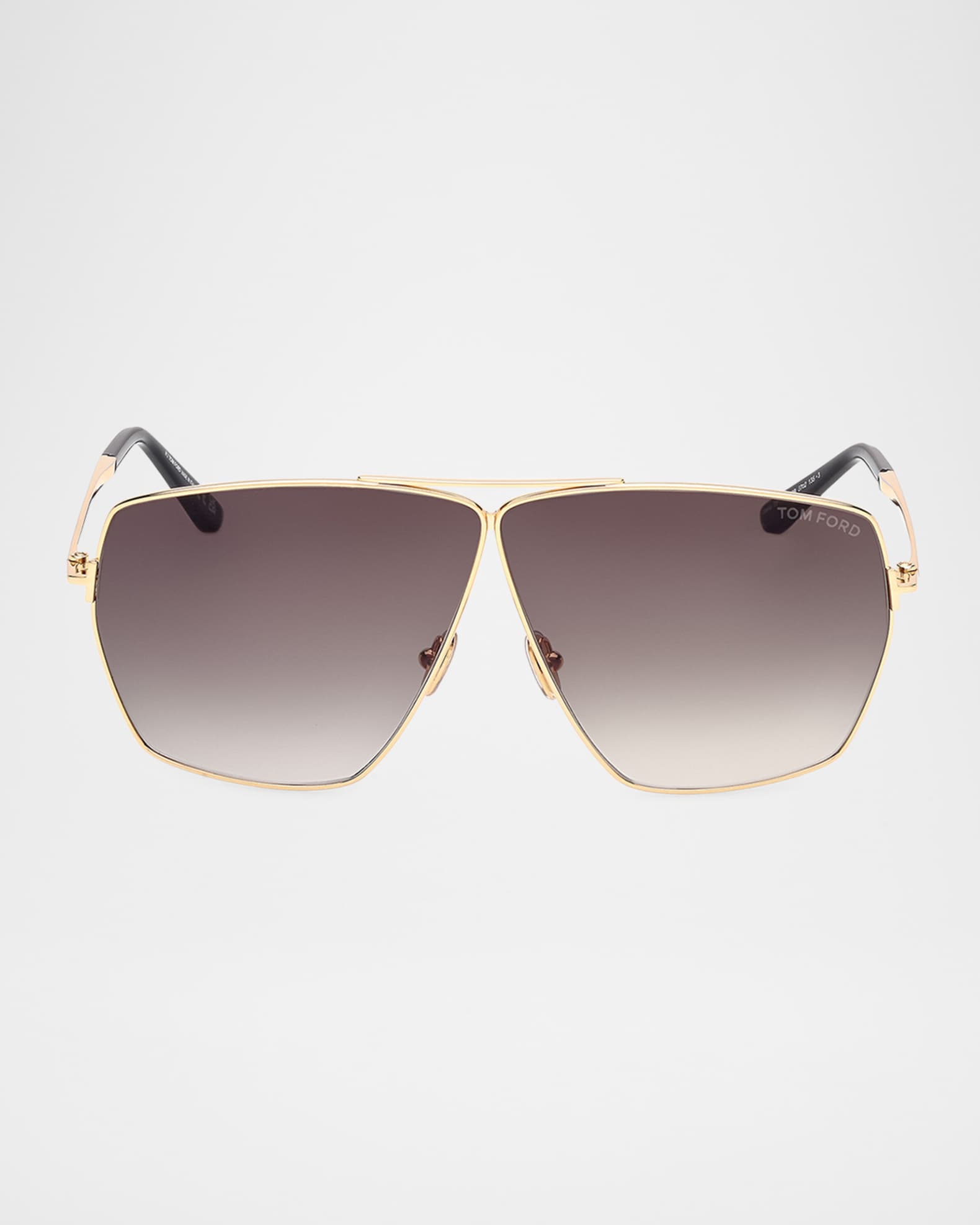 TOM FORD Stella Aviator Square Metal Sunglasses | Neiman Marcus