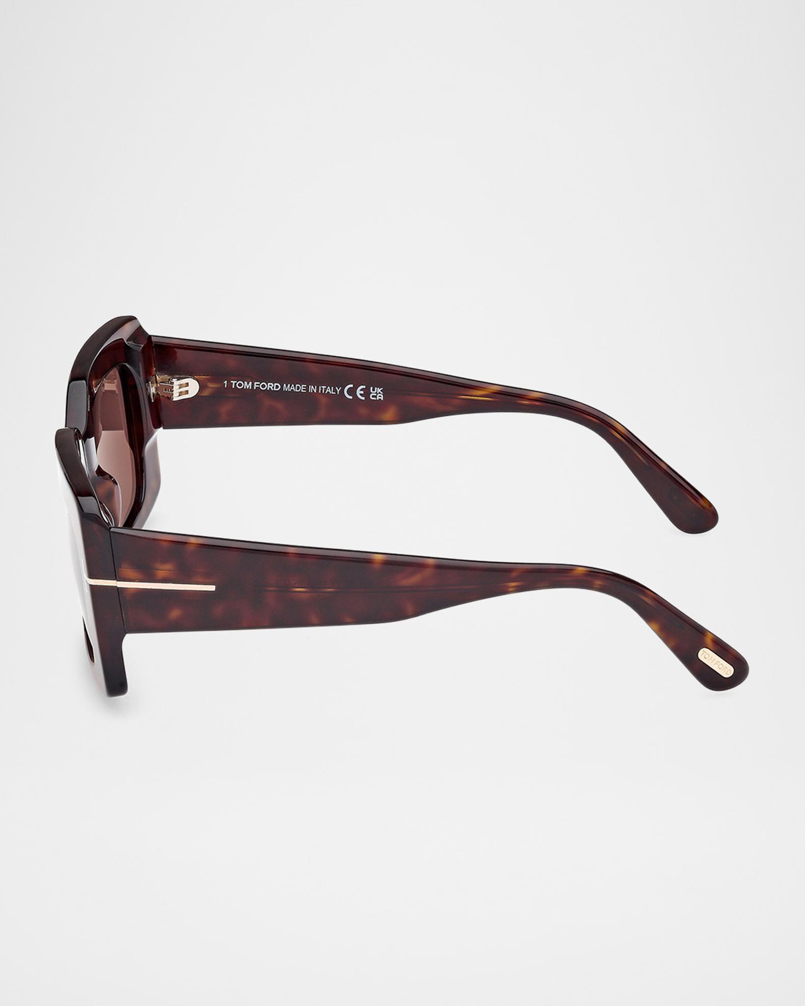 Brigitta Rectangle Acetate Sunglasses | Neiman Marcus
