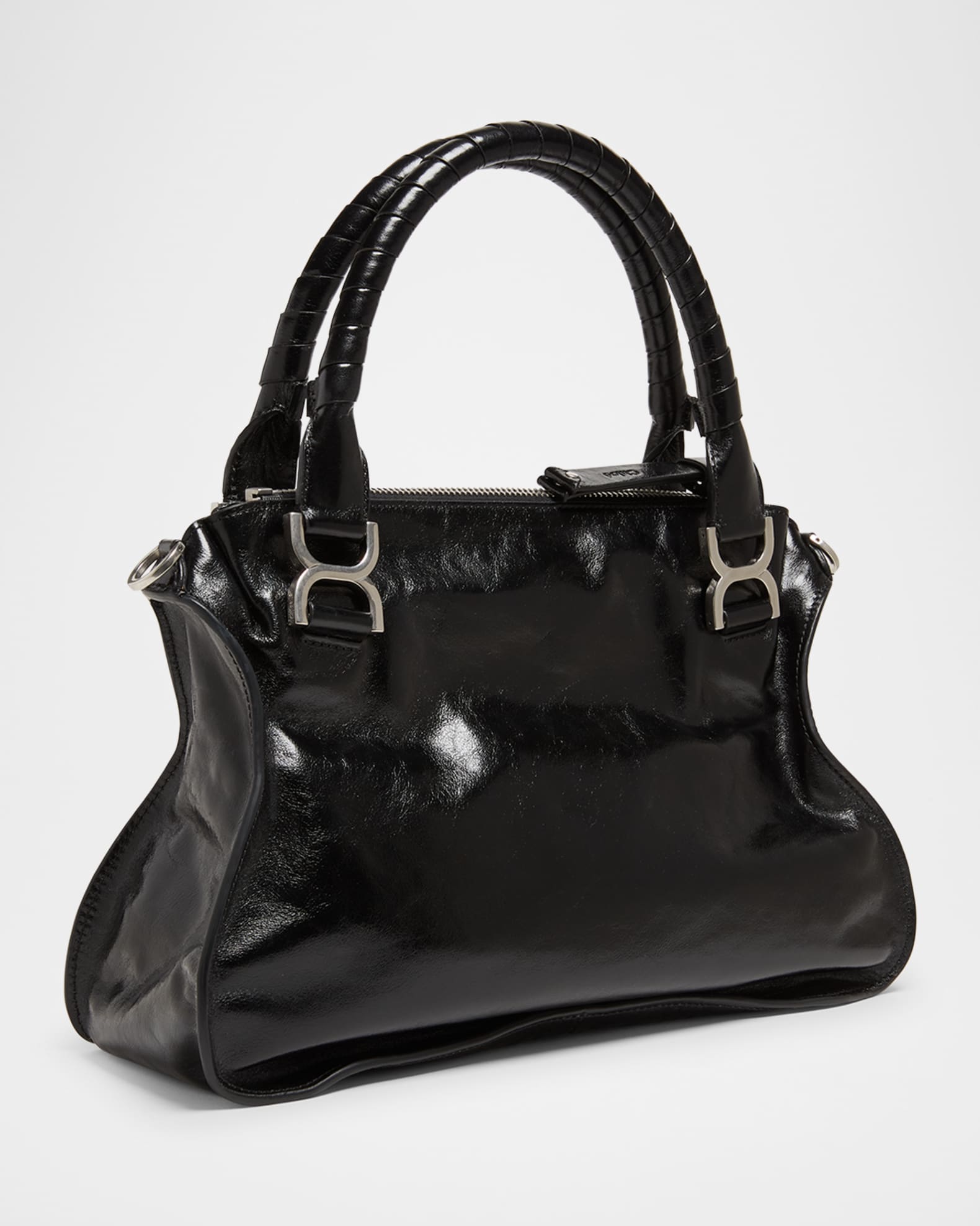 Chloe Marcie Medium Satchel Bag in Shiny Calfskin | Neiman