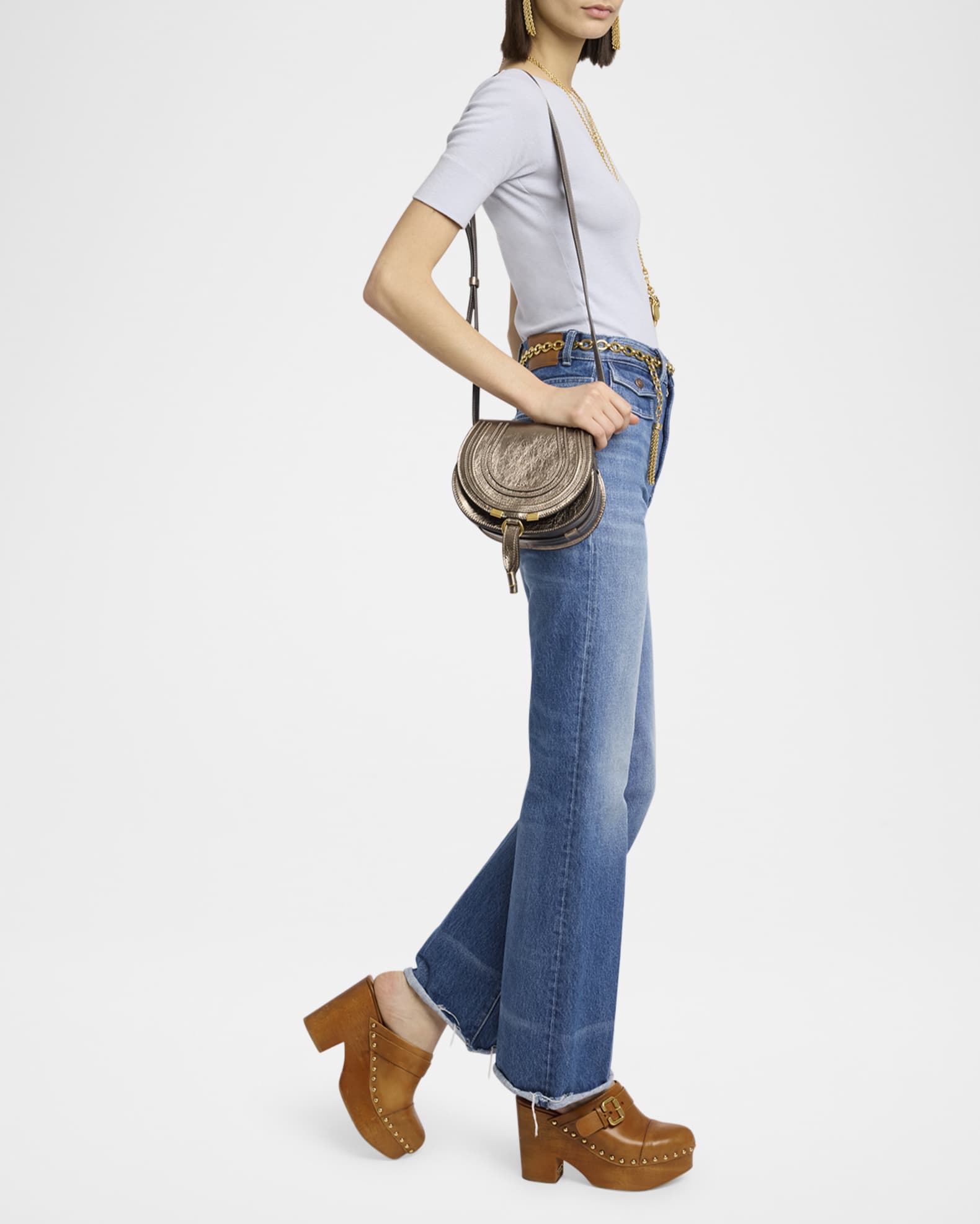 Chloe★ Marcie black small saddle bag 新作！ Chloé Women's' Marcie Small Saddle Bag in Black | LN-CC®