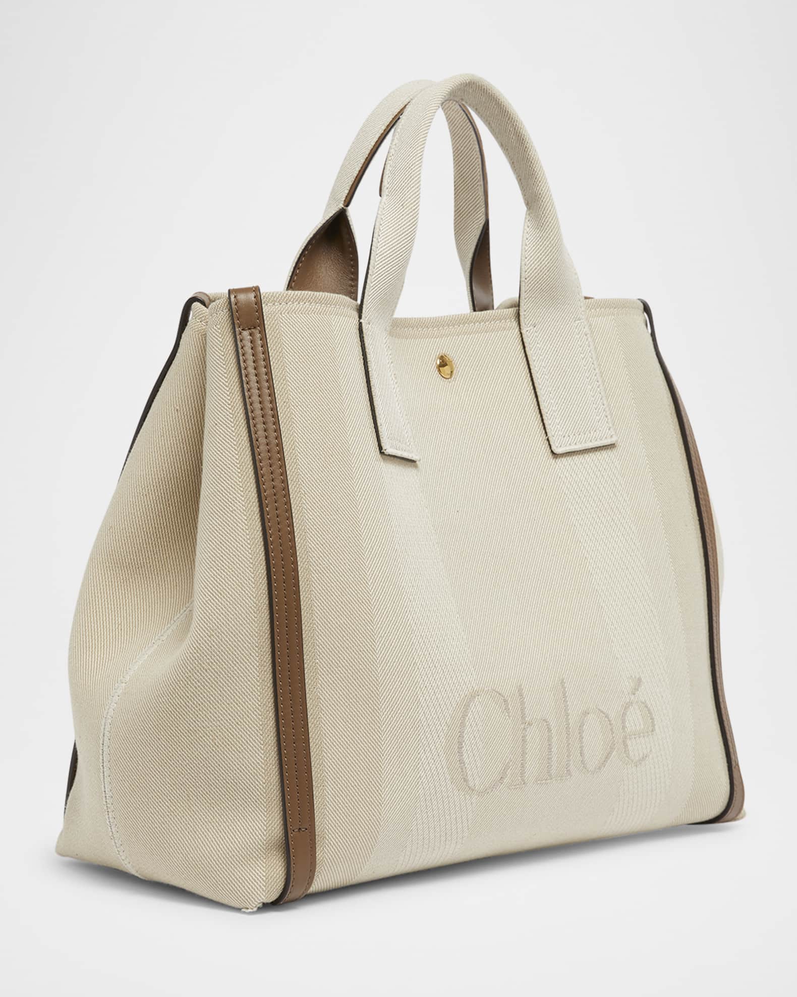 Chloe Large Carry Tote Bag in Jacquard Canvas | Neiman Marcus
