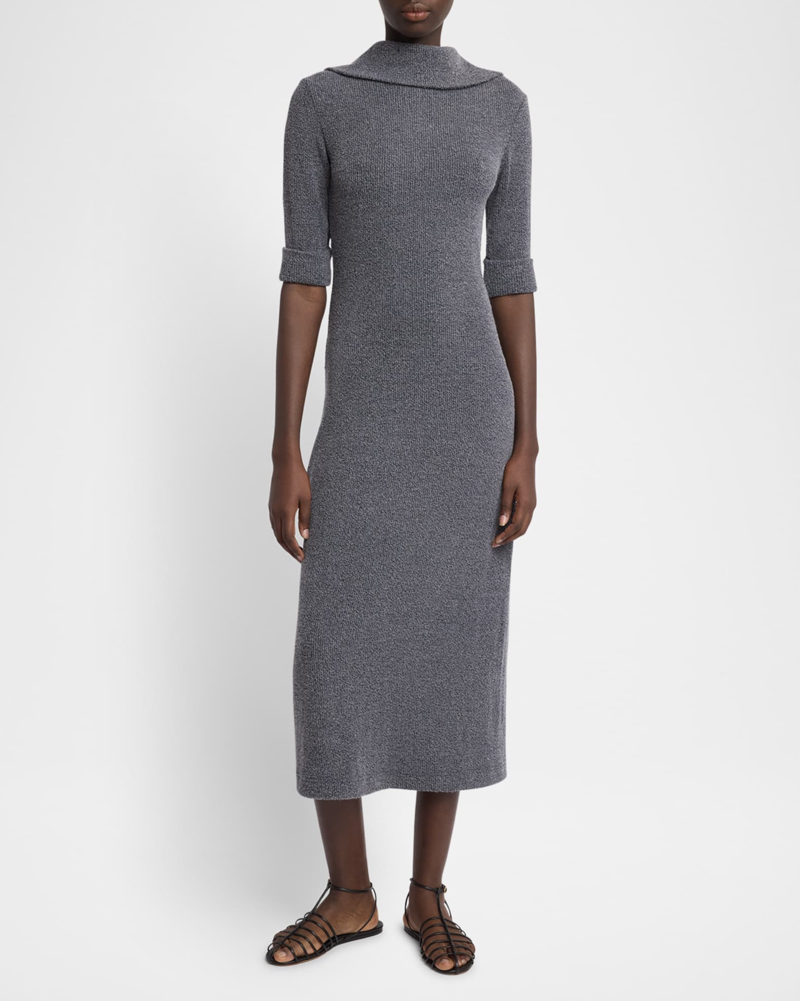 Cerine Ribbed Boucle Midi Dress 1