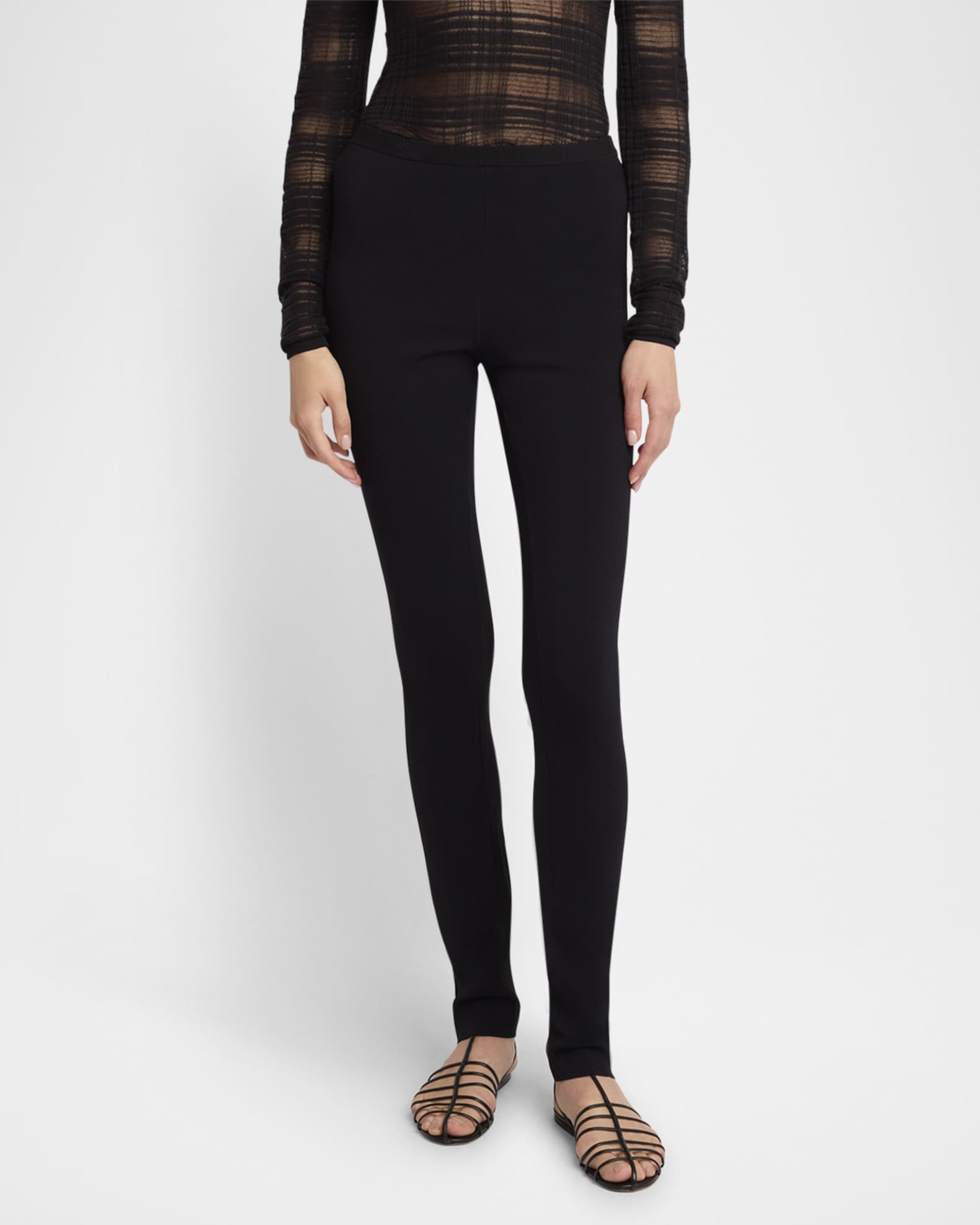 Marisol Rib-Knit Pull-On Pants 1