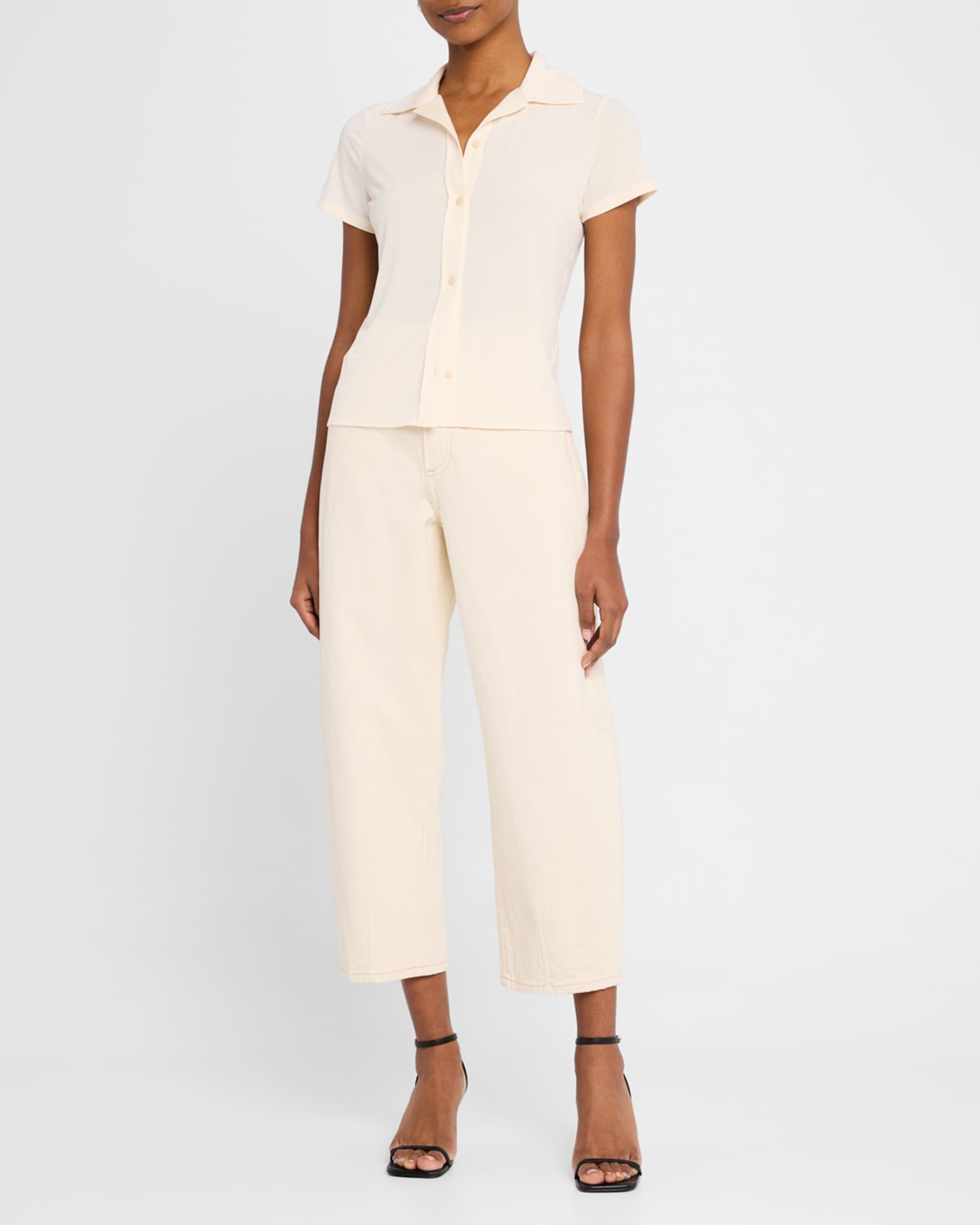 Eli High-Rise Arched-Leg Jeans 1