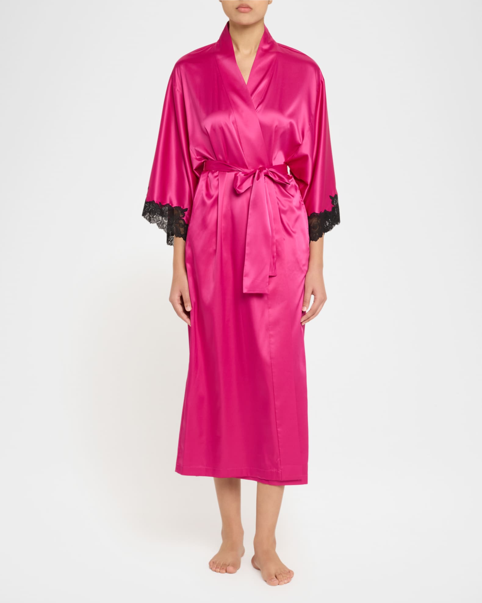Peony Glamour Lace-Trim Robe 1