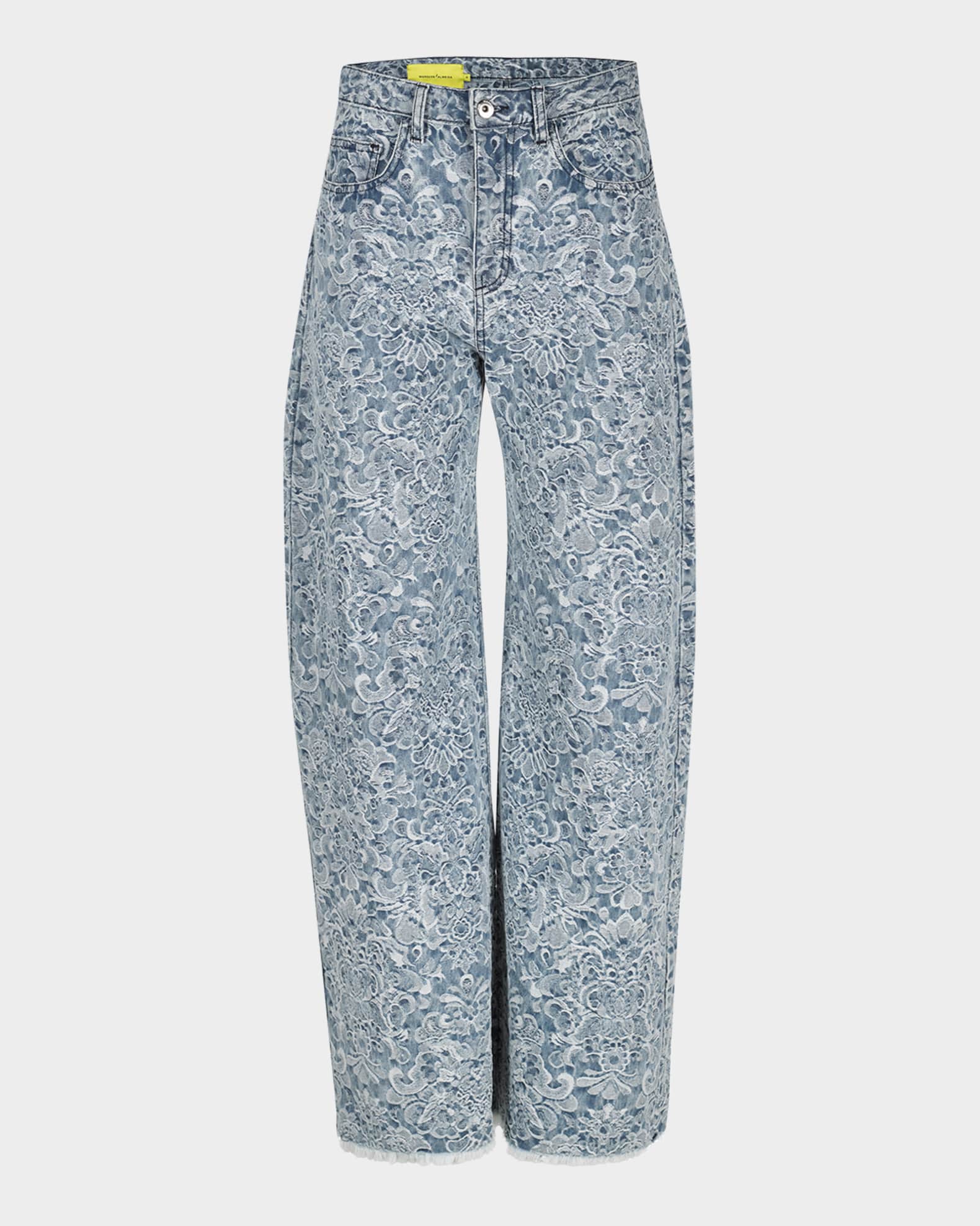 Brocade Denim Boyfriend Trousers