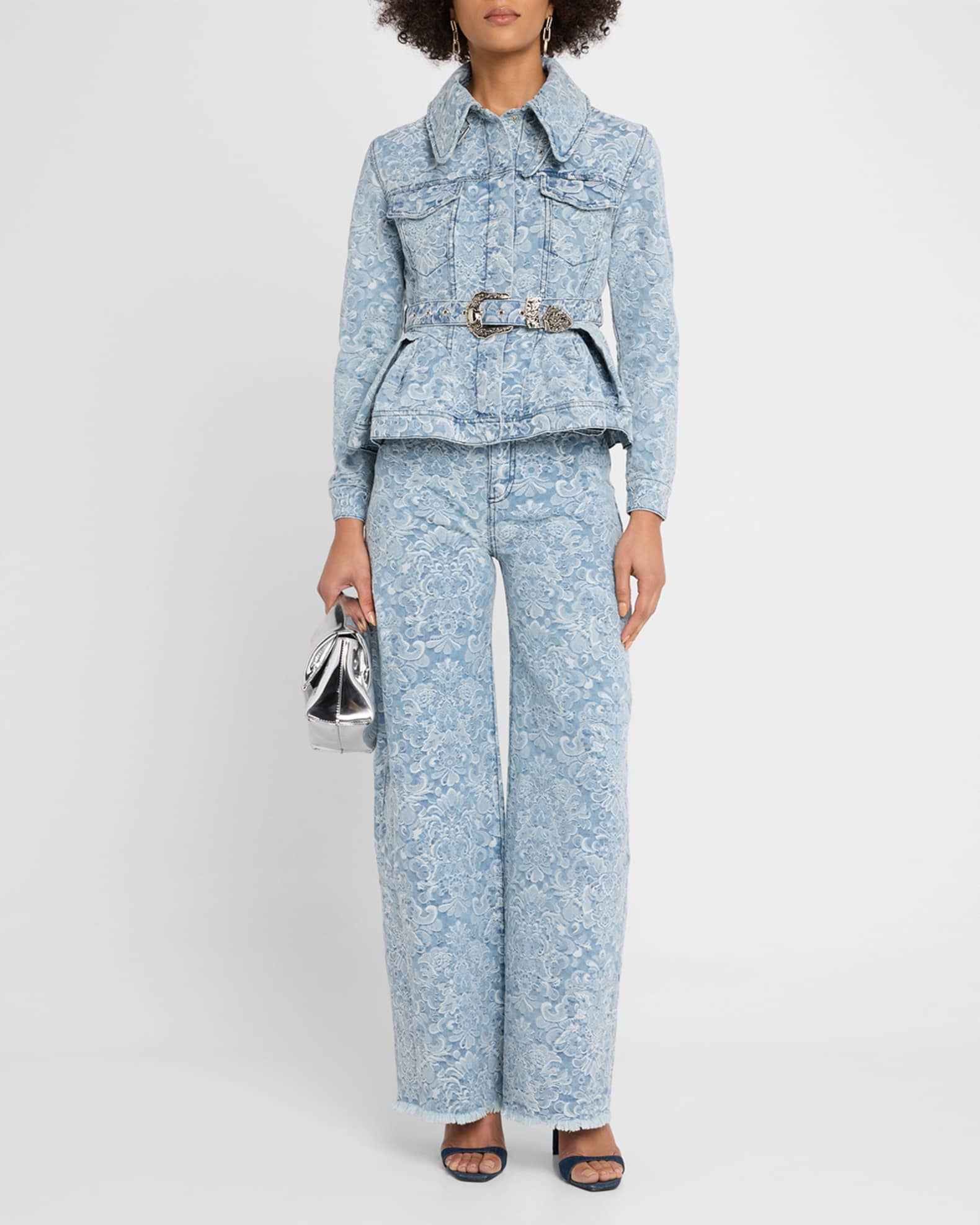 Fitted Brocade Denim Jacket 1
