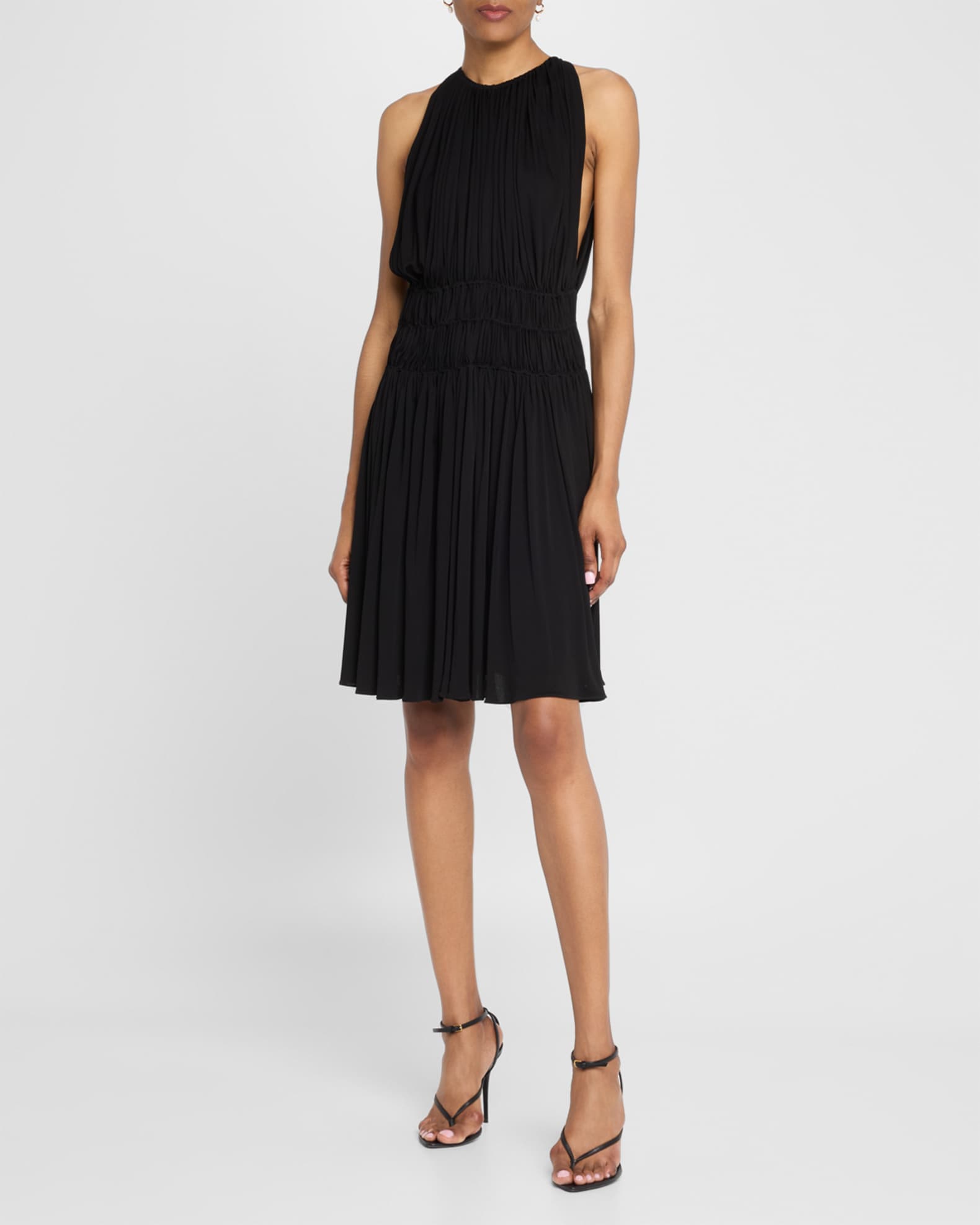 Ruched Sleeveless Fit-&-Flare Dress 1