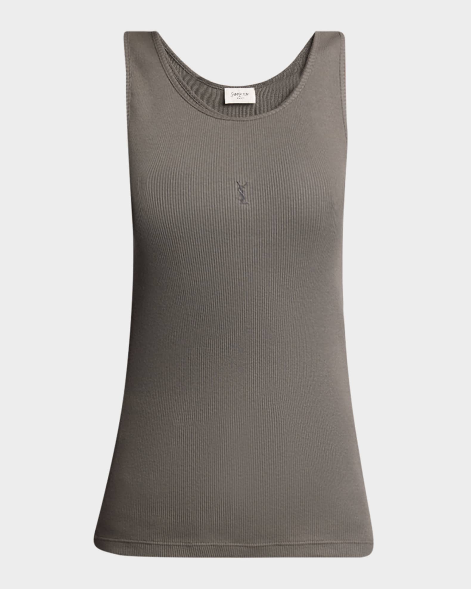 Saint Laurent YSL Embroidered Tank Top | Neiman Marcus