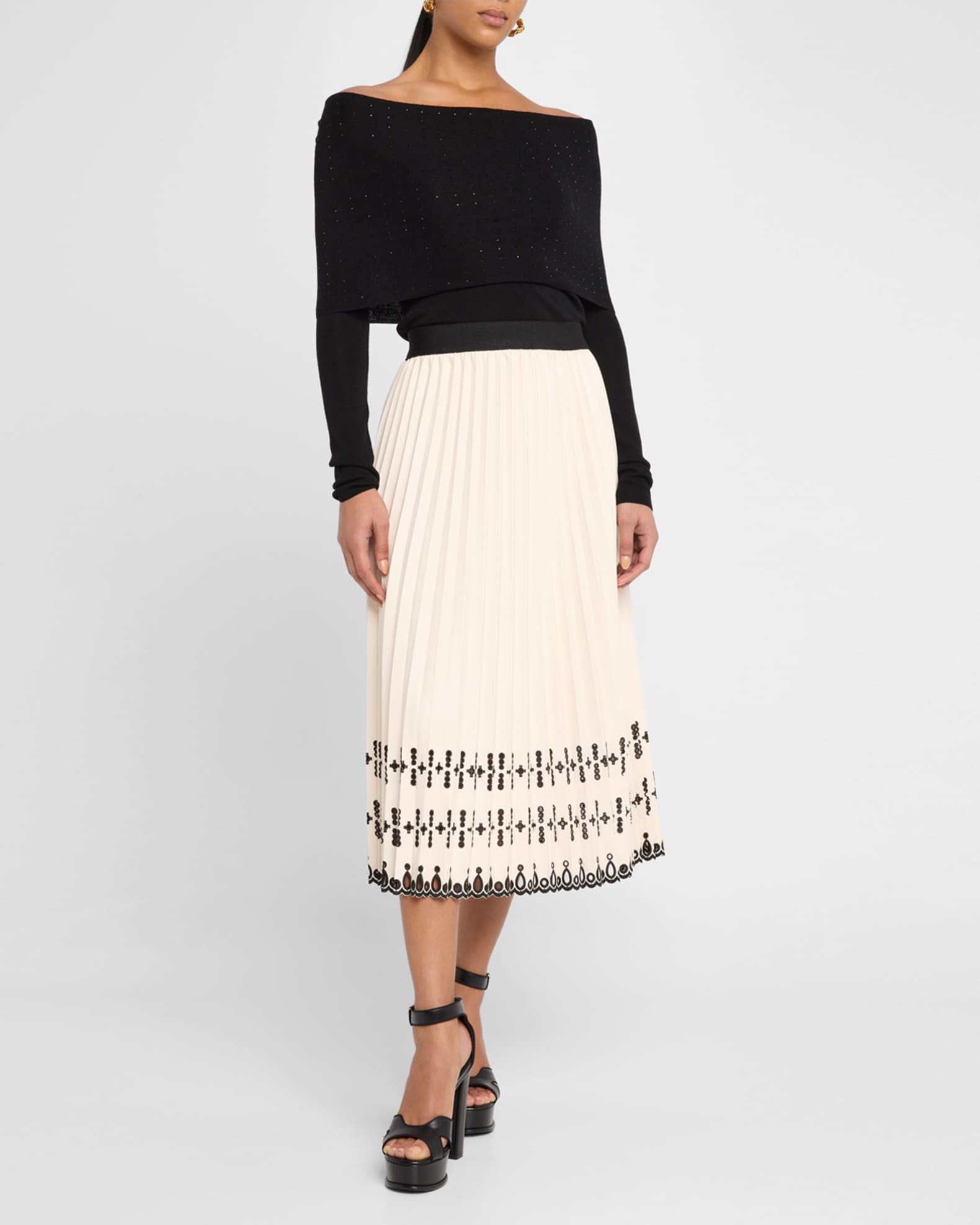 Aura Embellished Off-The-Shoulder Sweater 1