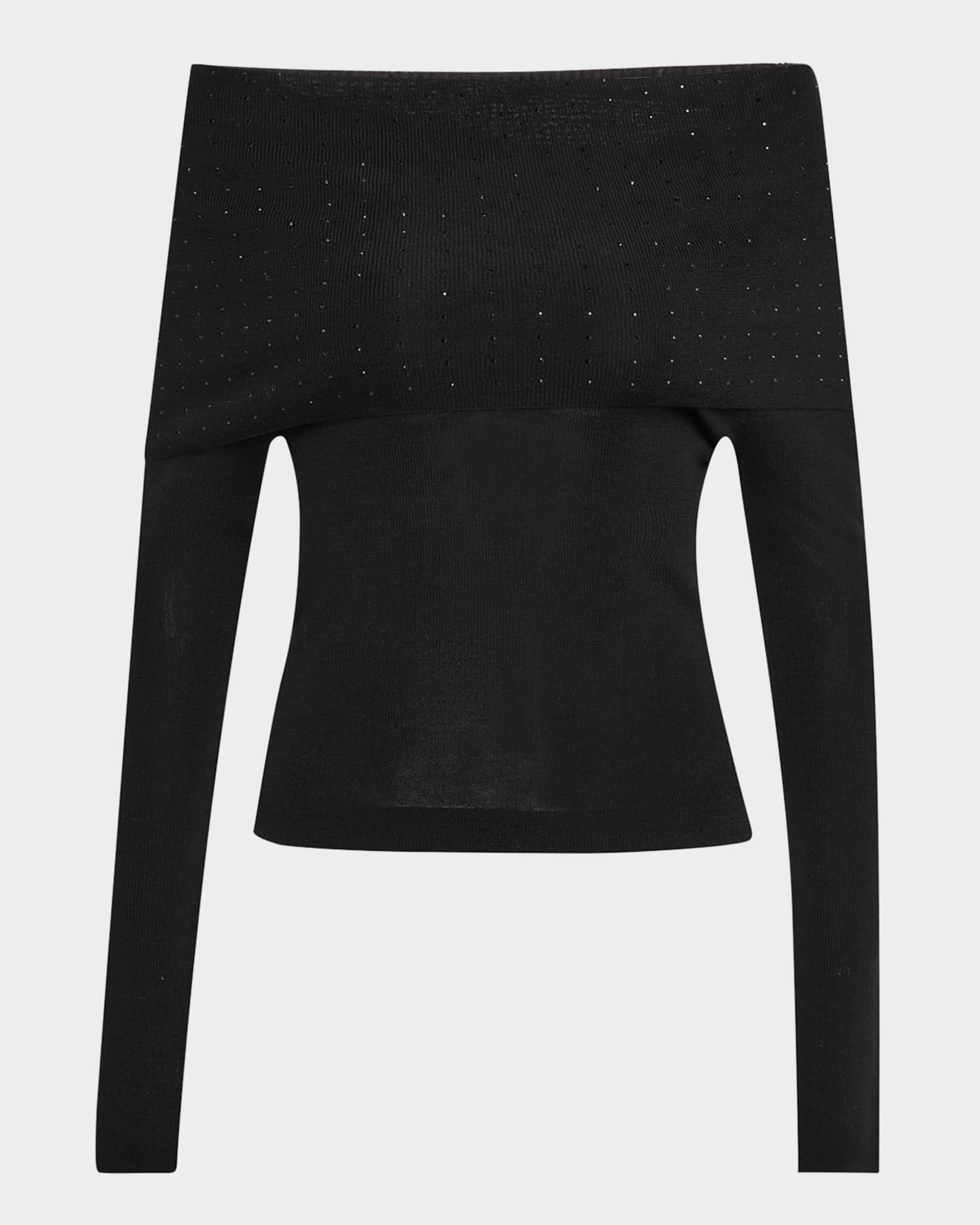 Aura Embellished Off-The-Shoulder Sweater 0