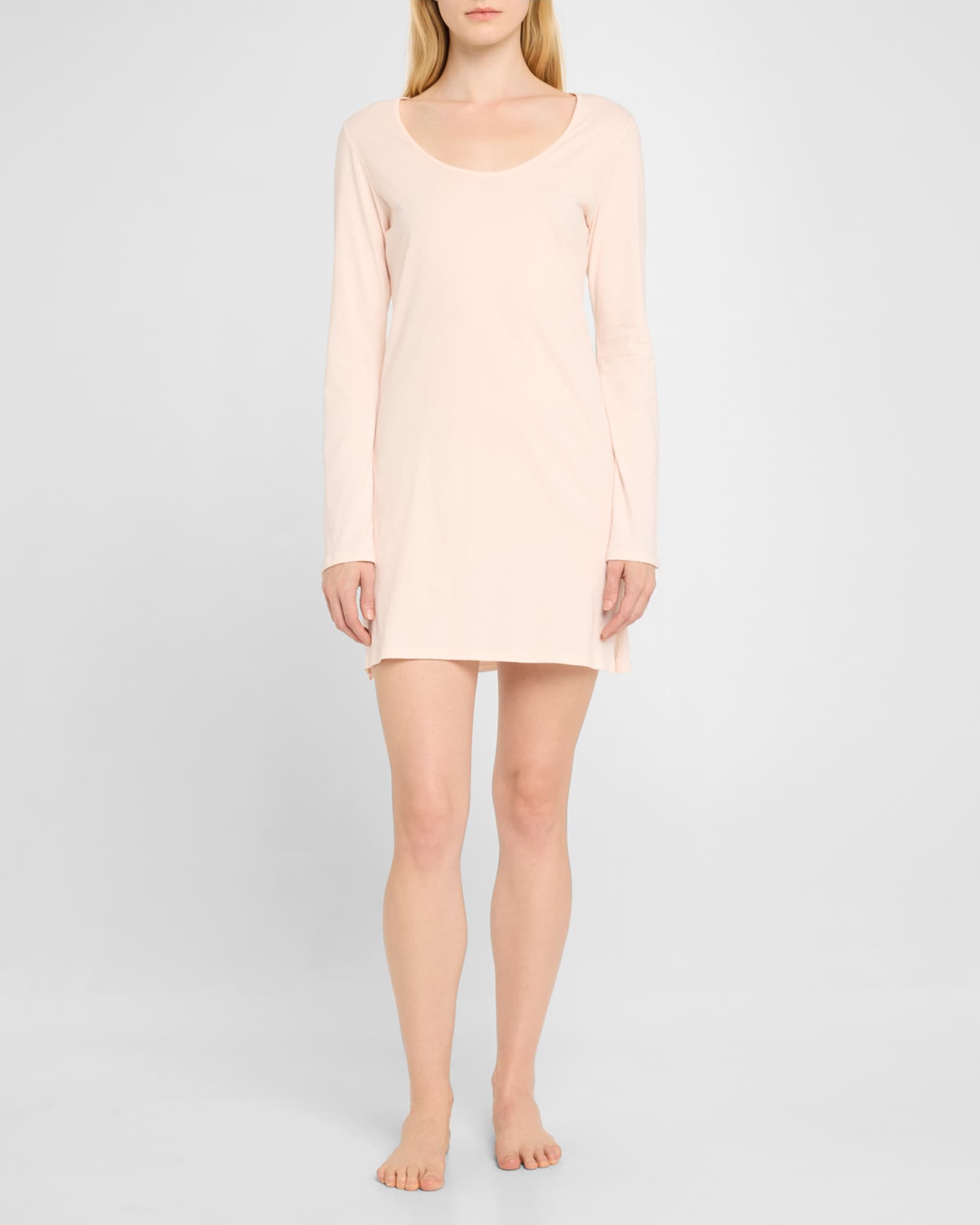 Carmine Long-Sleeve Cotton Sleepshirt 1