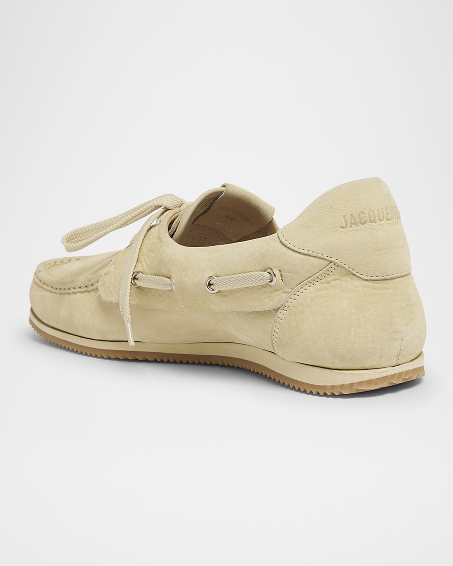 Jacquemus Men's Les Batto Leather Boat Shoes | Neiman Marcus