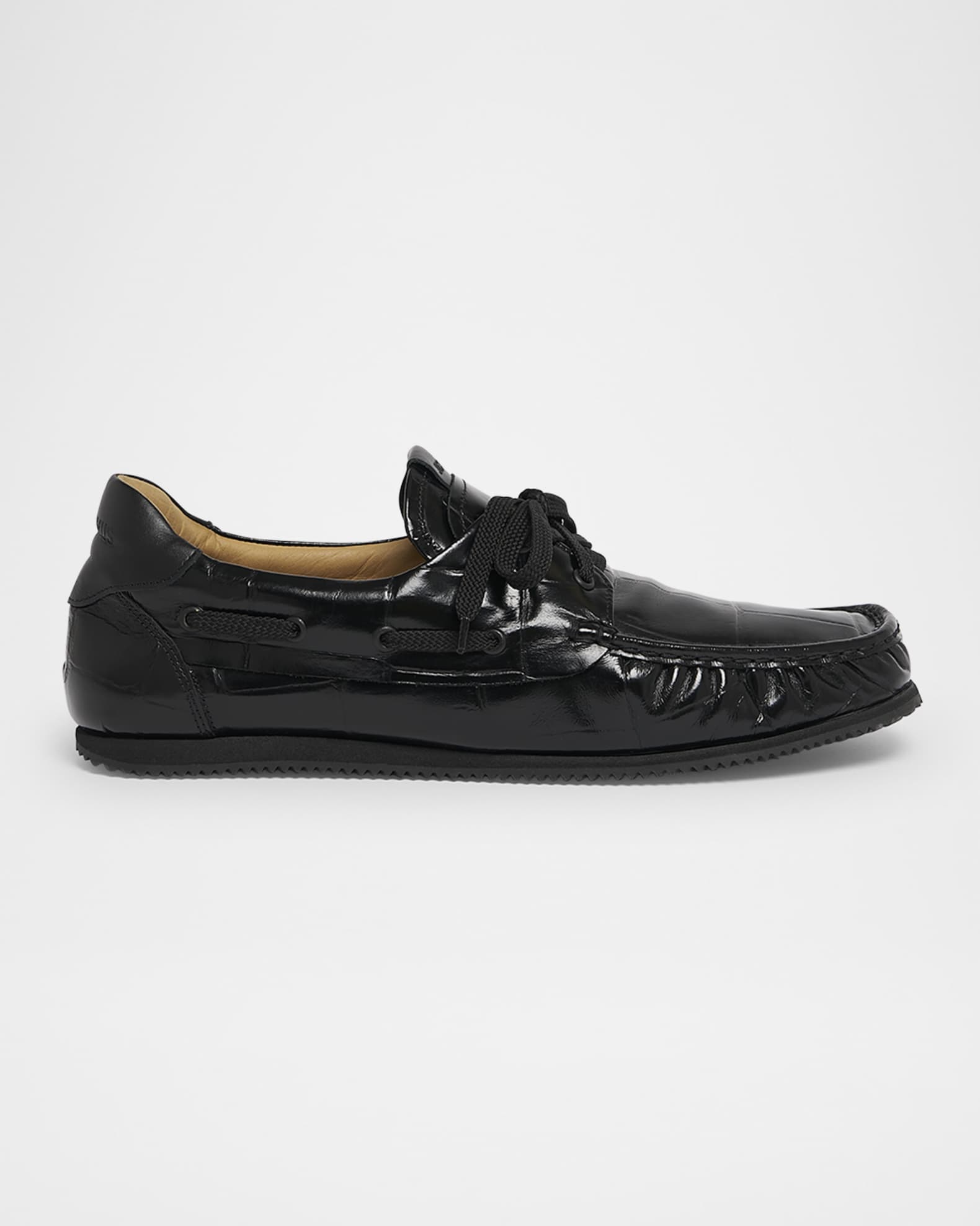 Men's Les Batto Croc-Embossed Leather Boat Shoes 0