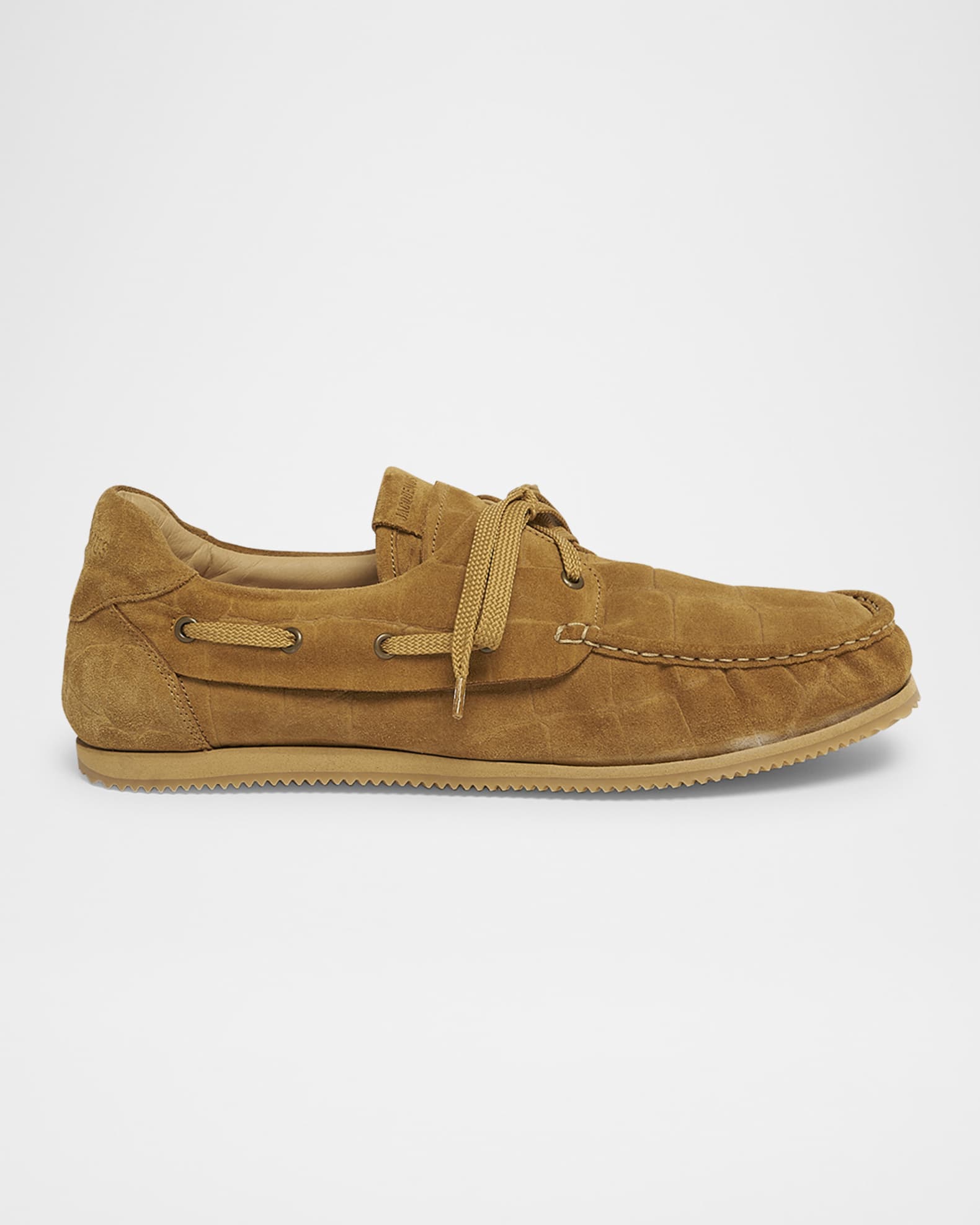 Men's Les Batto Croc-Embossed Suede Boat Shoes 0