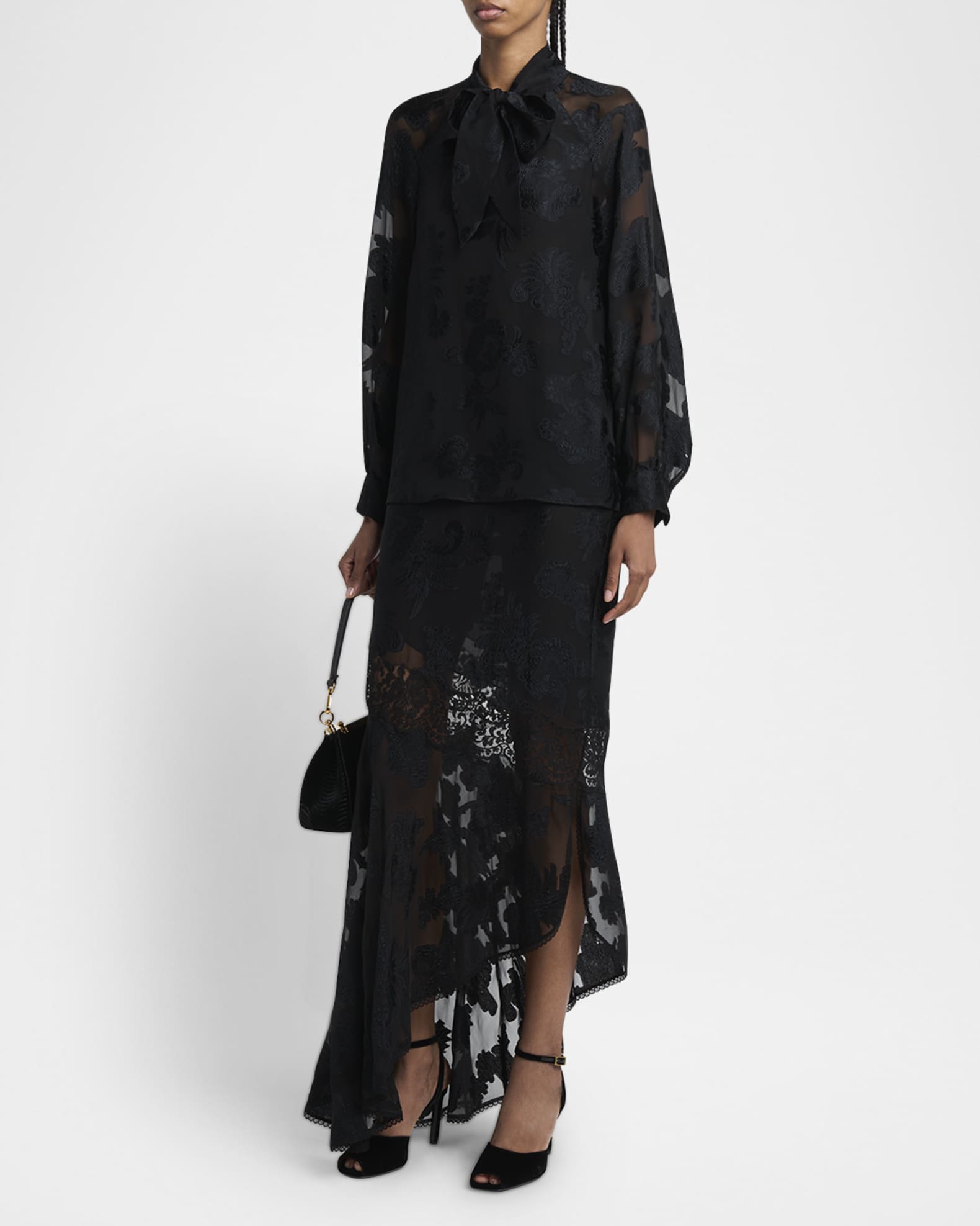 Fils Coupe Long-Sleeve Tie-Neck Blouse 1