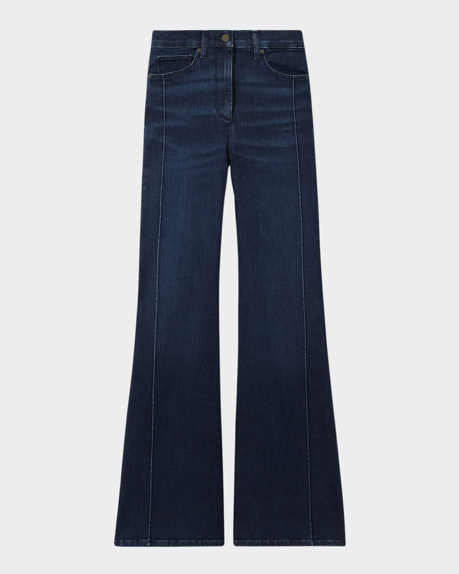 Heather Wide-Leg Stretch Cotton Jeans 0