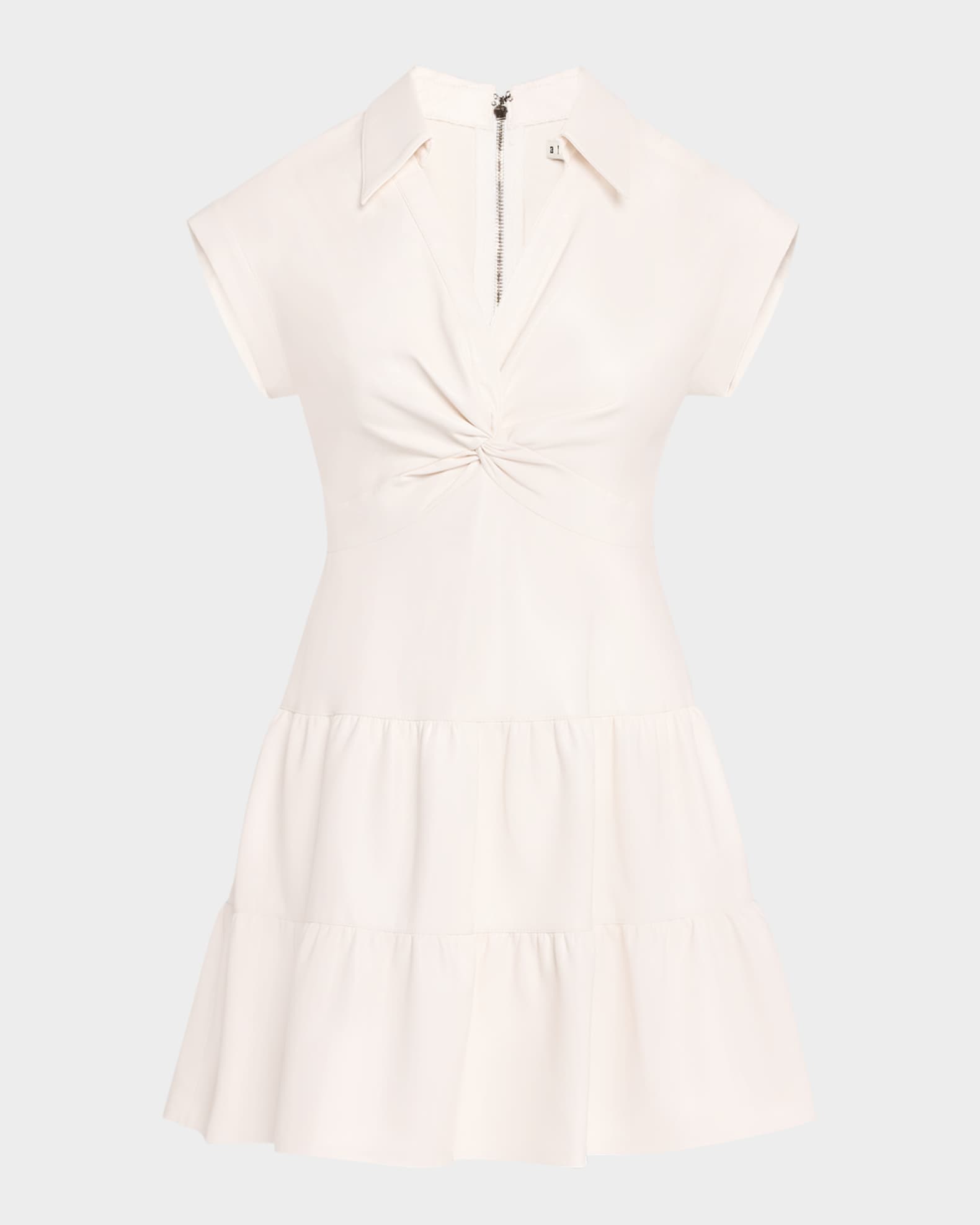 Alice + Olivia Women's Mila Twist Front Faux Leather Dress - White - Mini Dresses