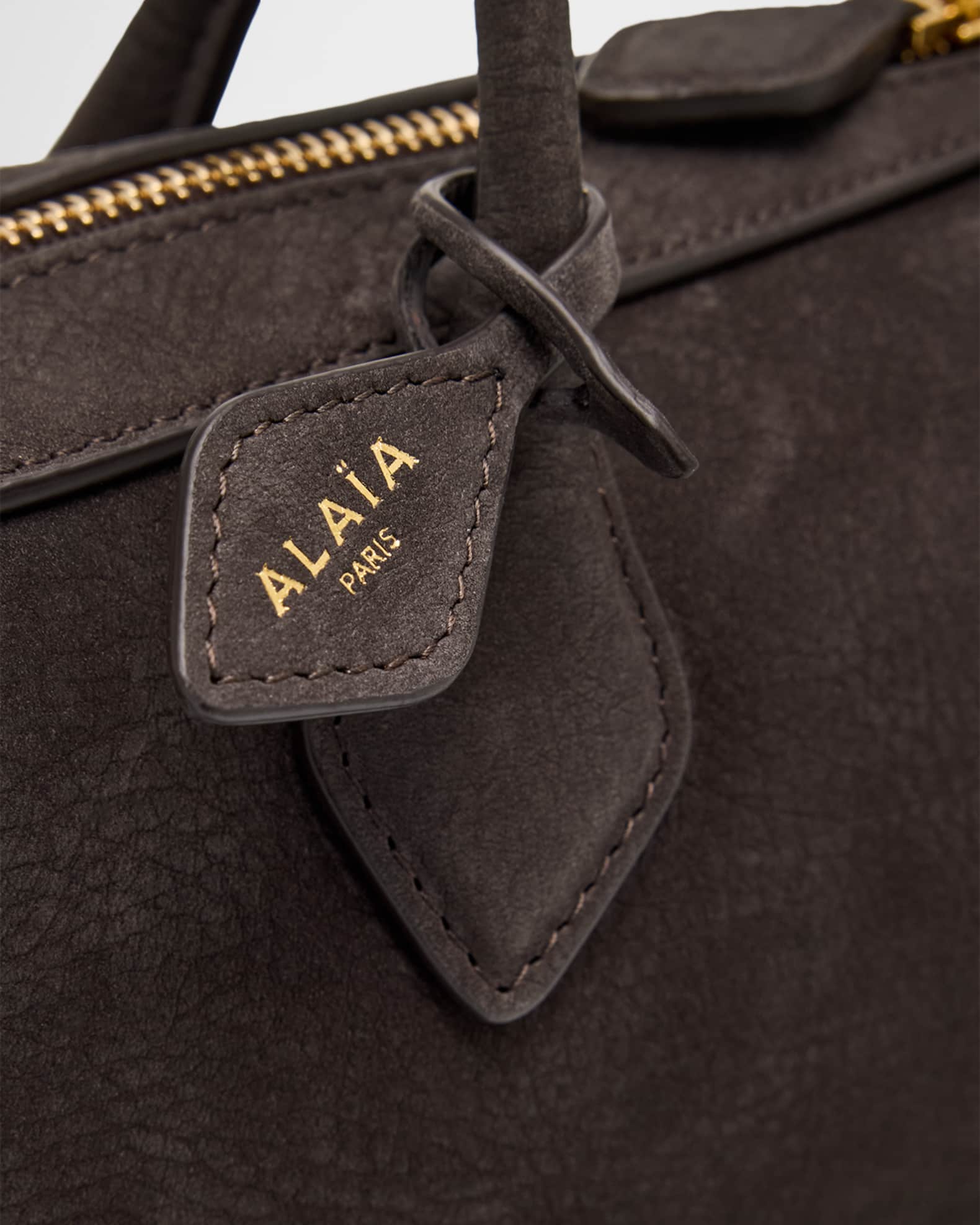 ALAIA Le Teckel Medium Suede Shoulder Bag | Neiman Marcus