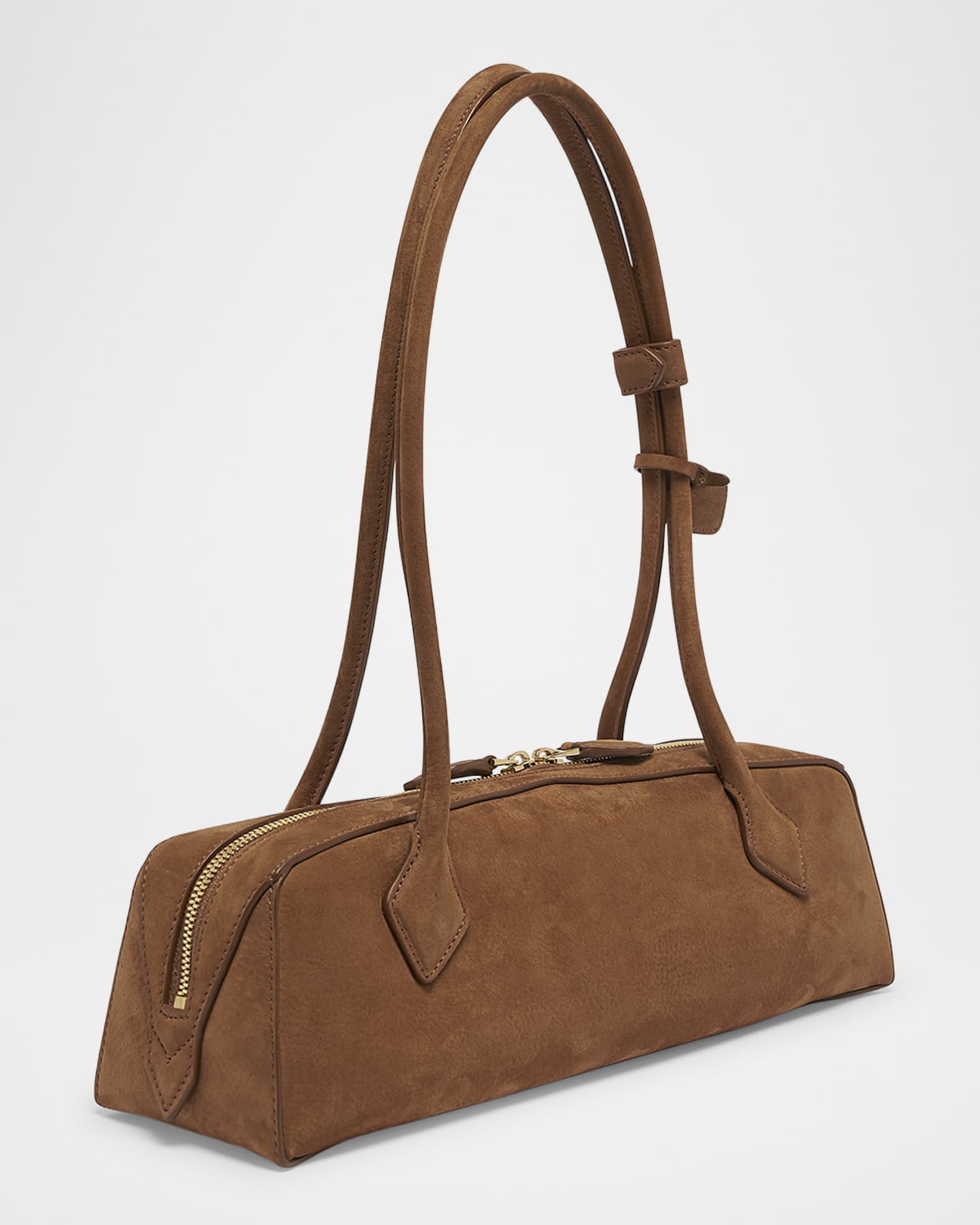 ALAIA Le Teckel Medium Suede Shoulder Bag | Neiman Marcus