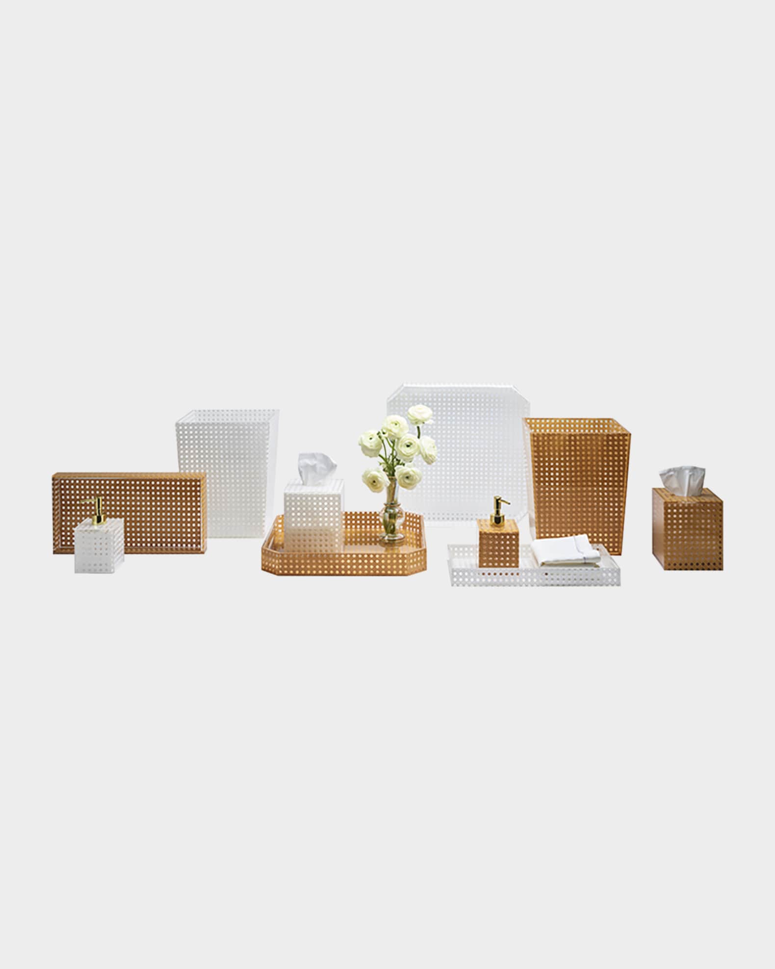 Reed Waste Basket, White 1