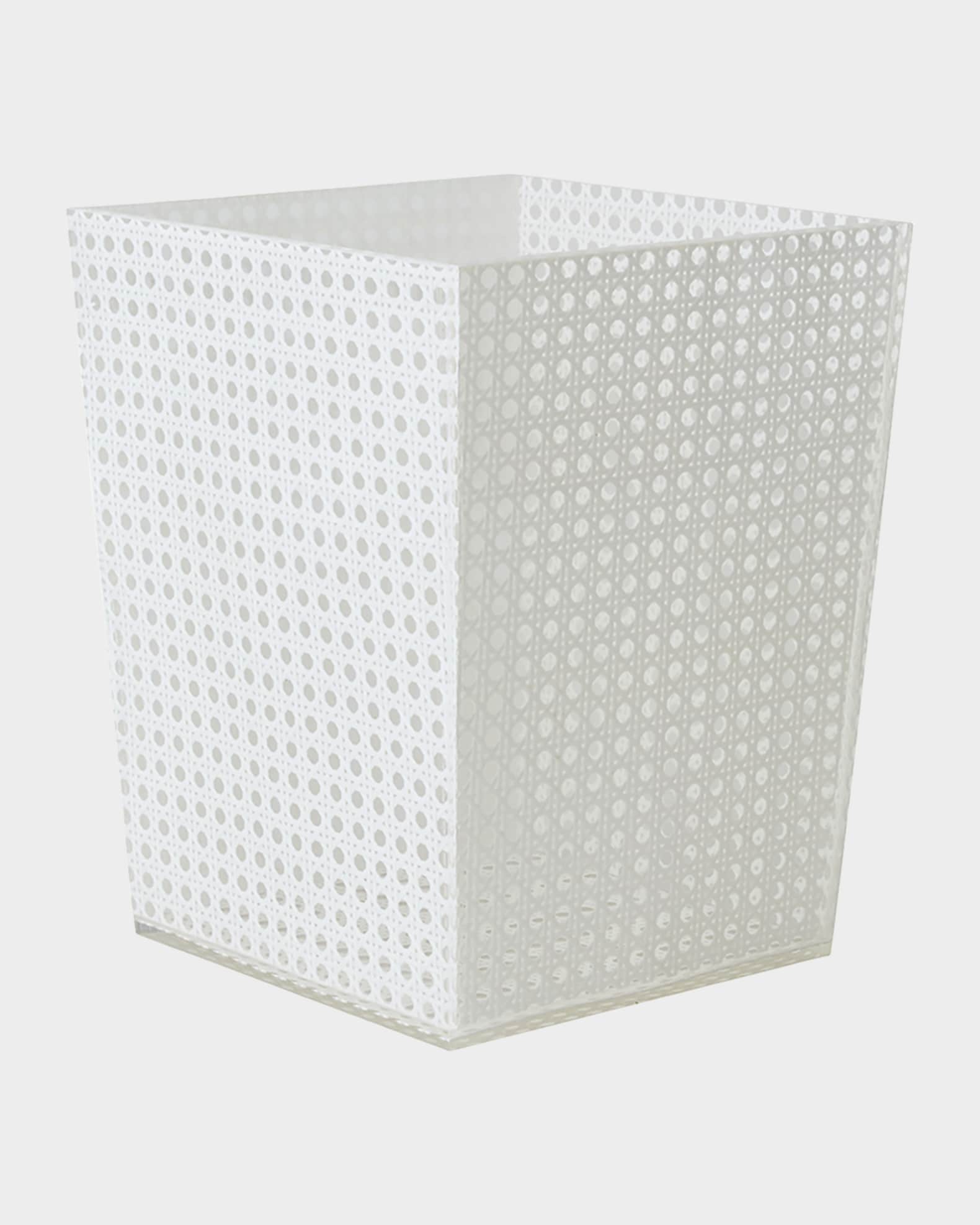 Reed Waste Basket, White 0