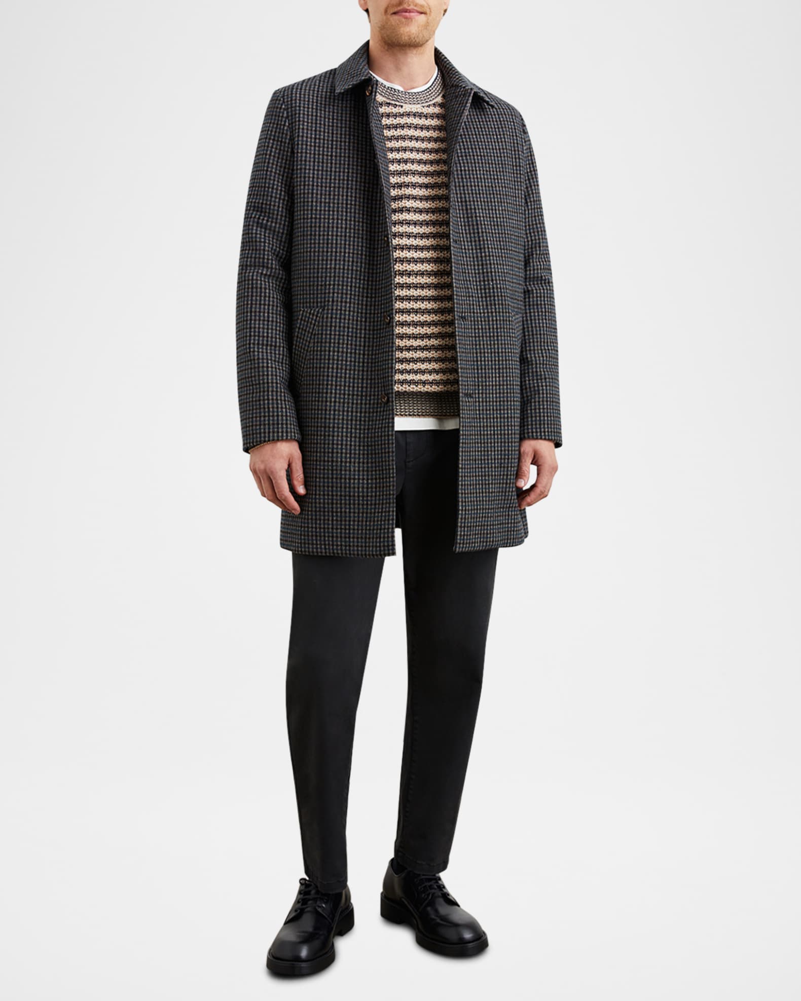 Men's Hockney Check Overcoat 1