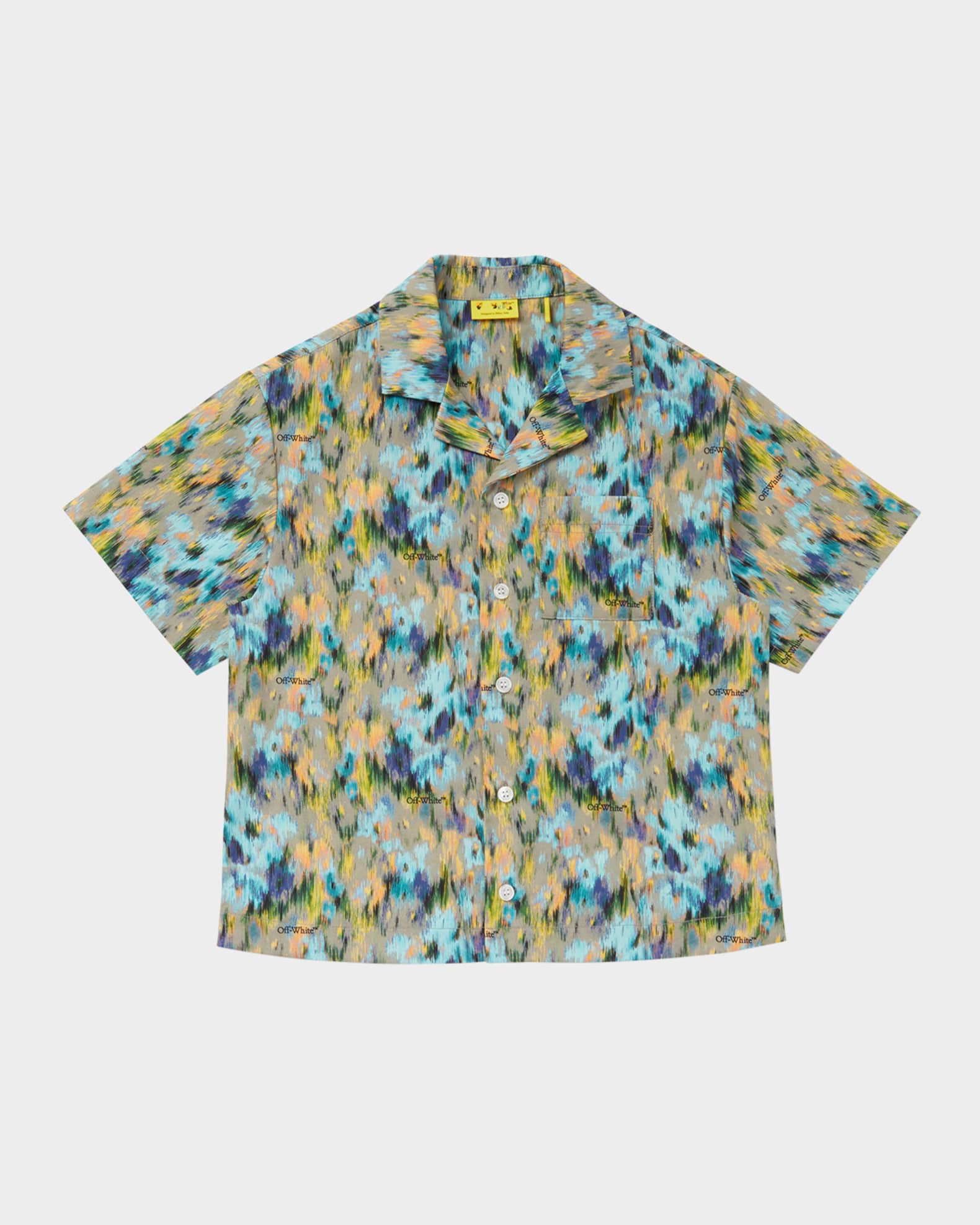 Boy's Watercolor-Print Short-Sleeve Shirt 0