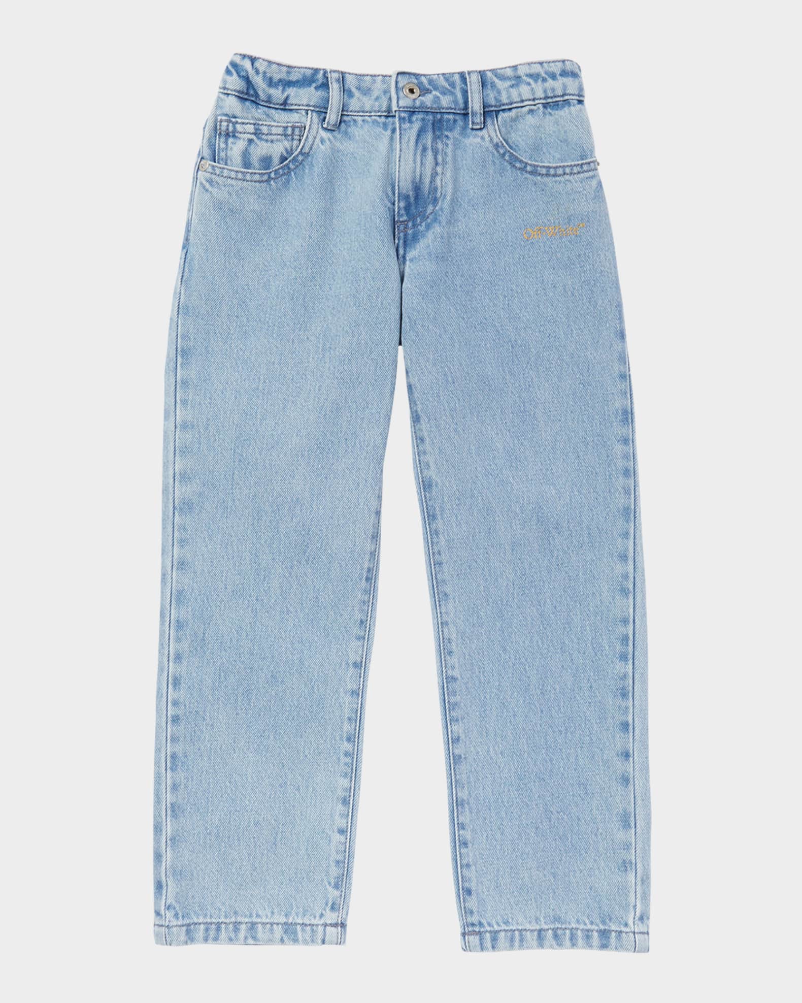 Boy's Bookish Diagonal Straight-Leg Denim Pants 0
