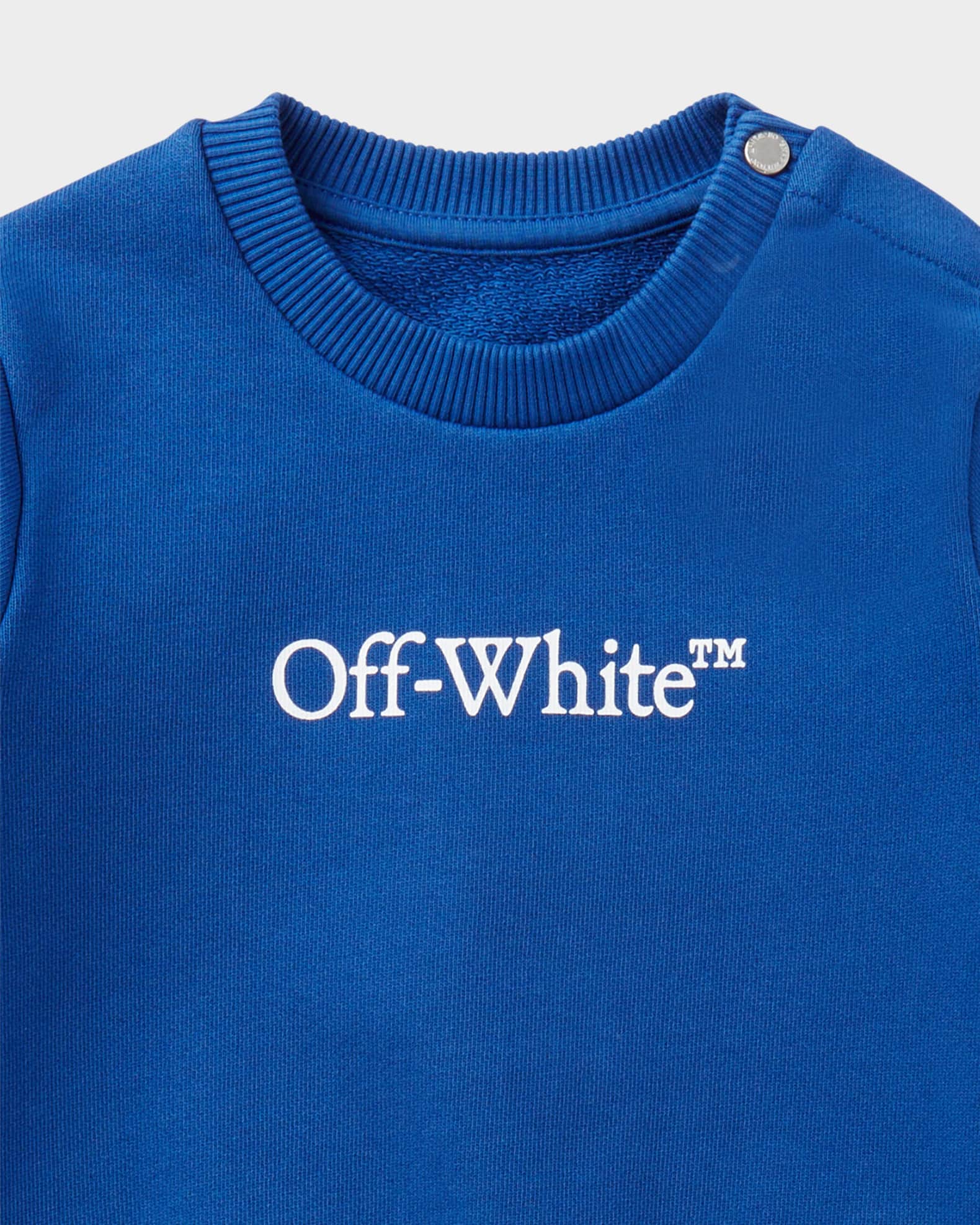 Off White Boy s Bookish Diagonal Crewneck Sweatshirt Size 3M 3 Neiman Marcus