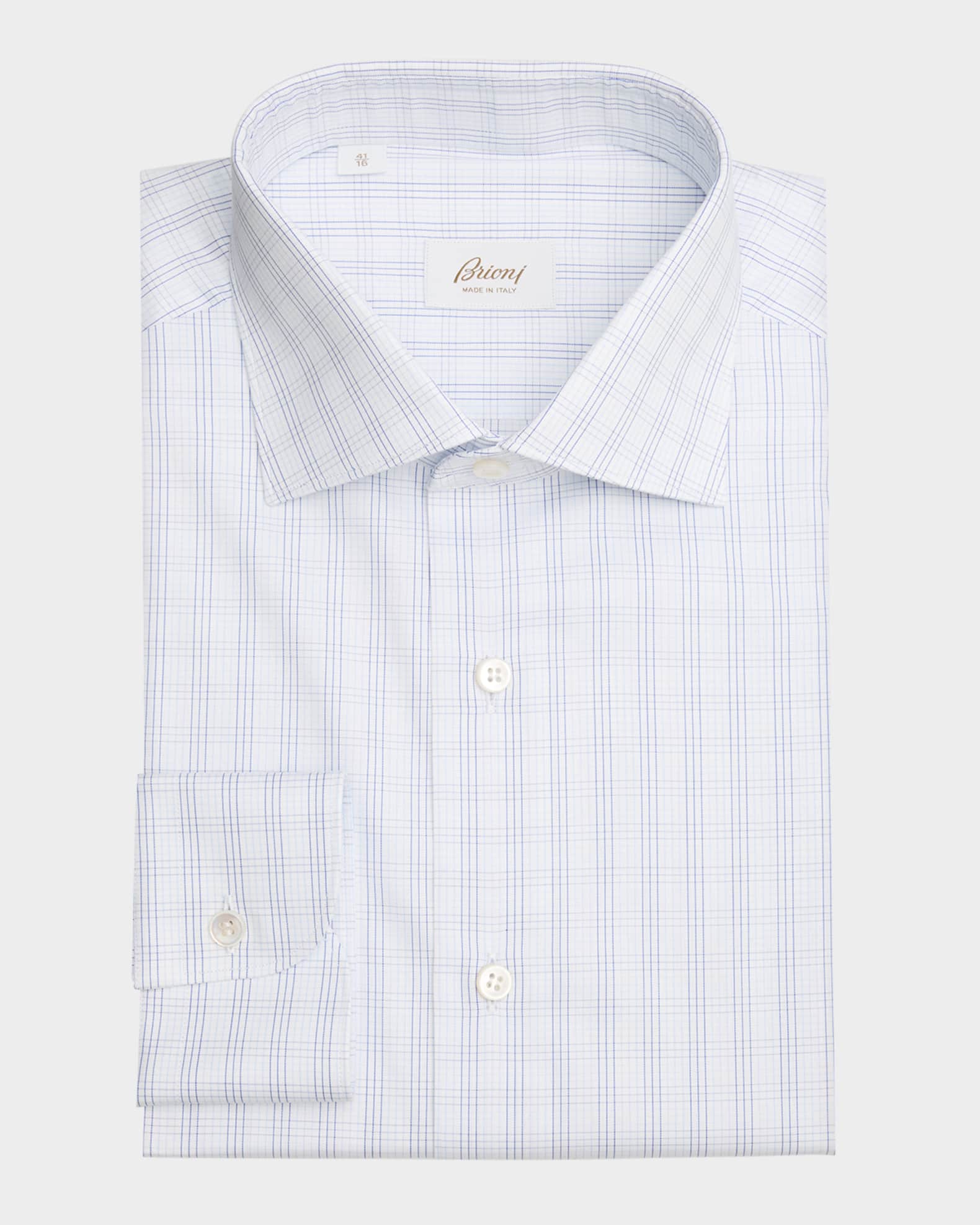 Men's Cotton Check Modern-Fit Dress Shirt 0