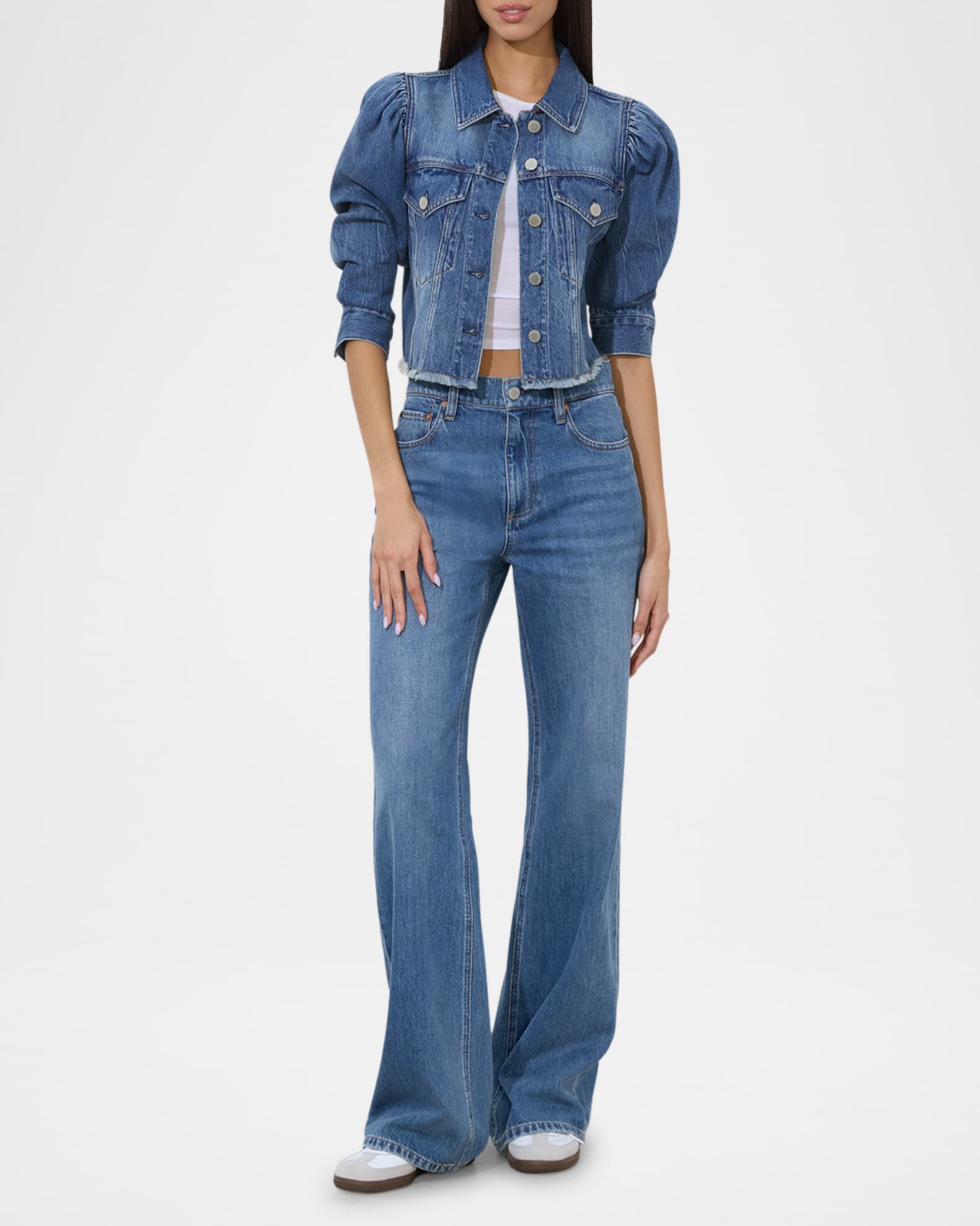 Lana Puff-Sleeve Denim Jacket 1