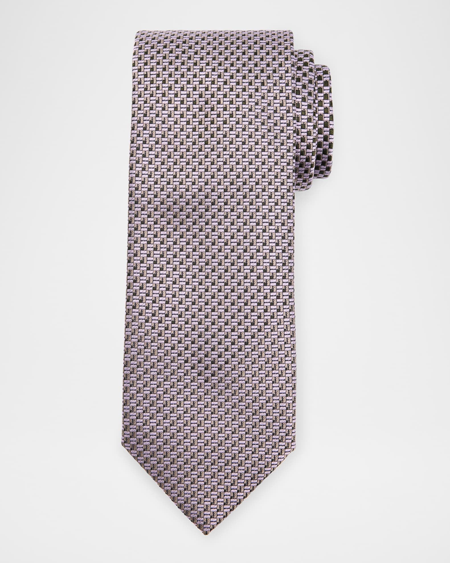 Men's Staggered Box Silk Tie 0