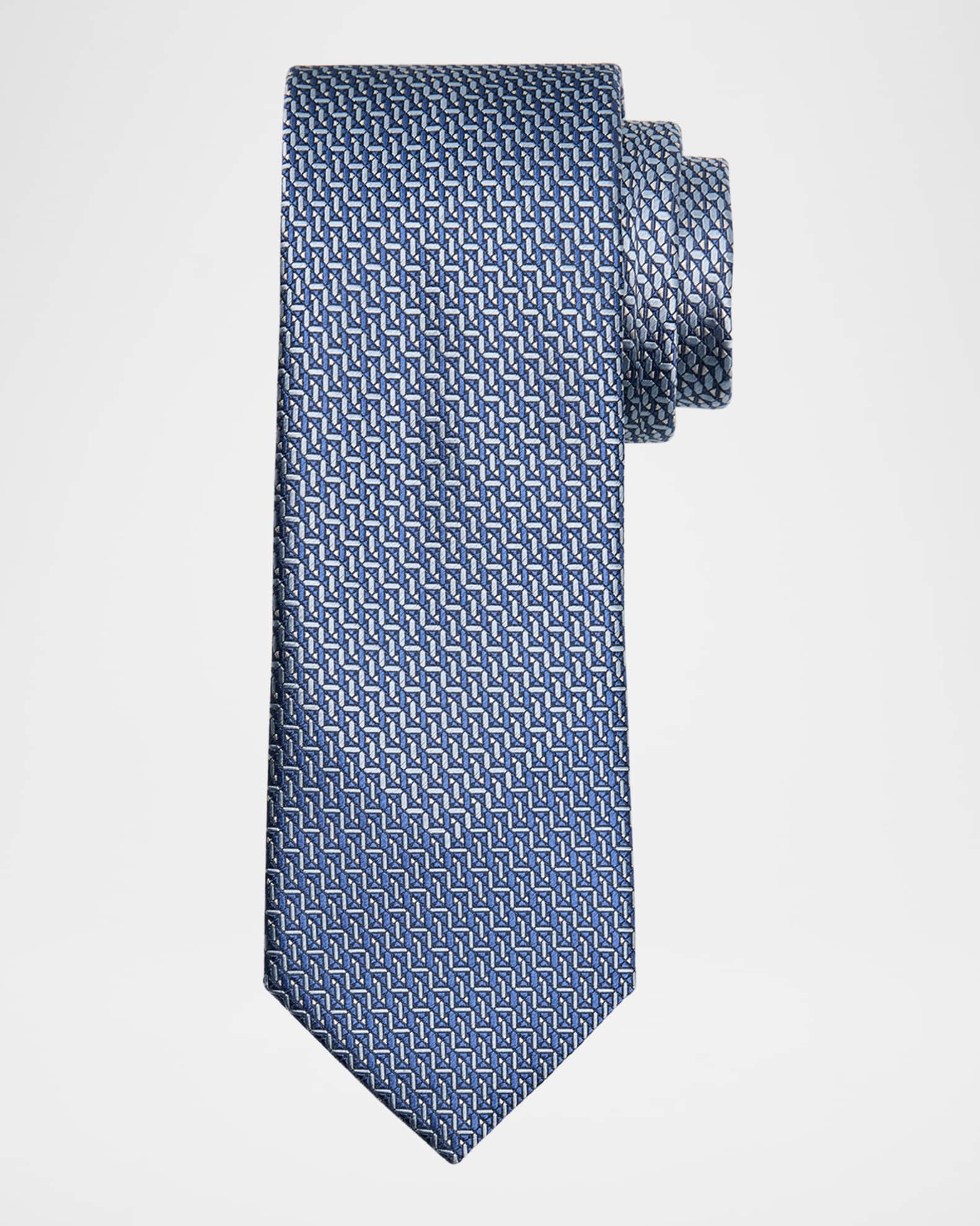 Men's Broken Chevron Silk Tie 0