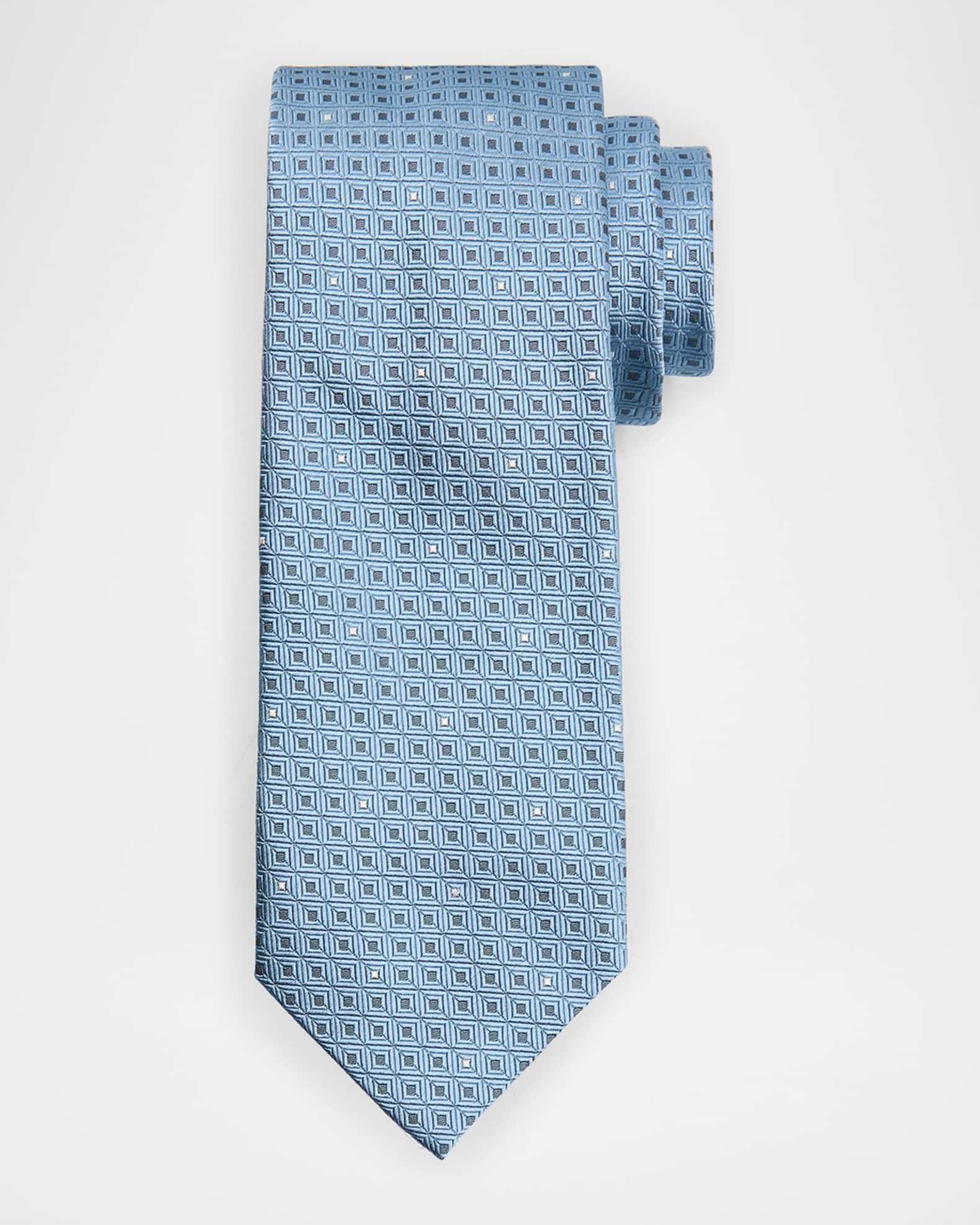 Men's Geometric Jacquard Silk Tie 0
