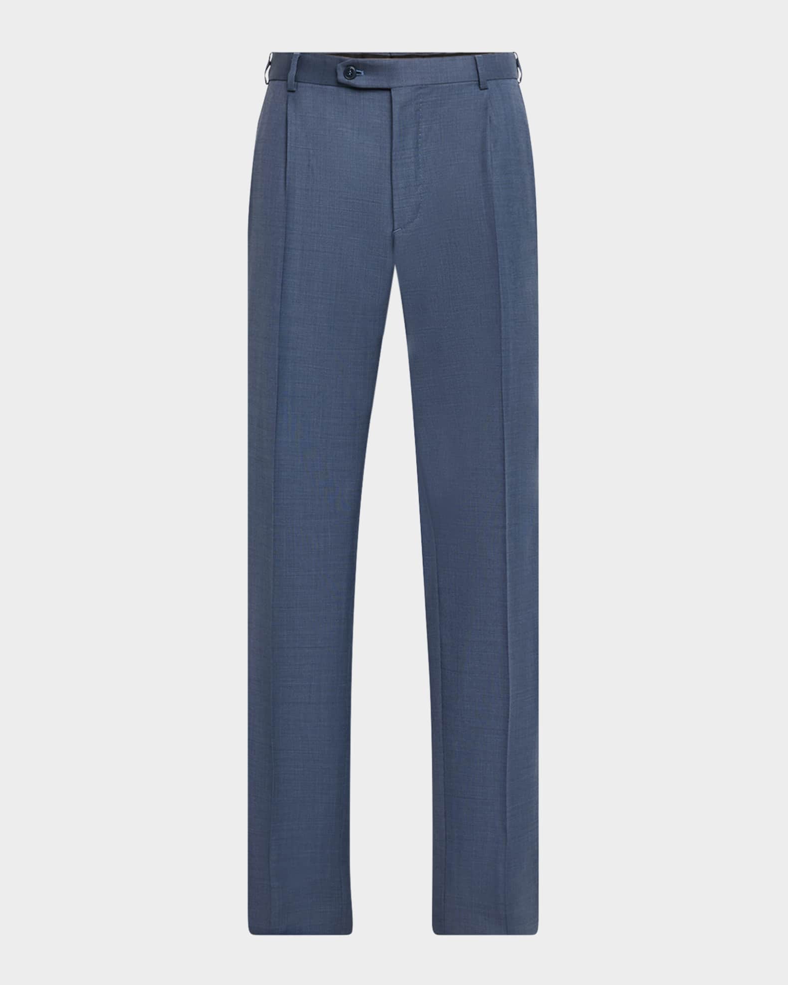 Men's Wool Sharkskin Trousers 0